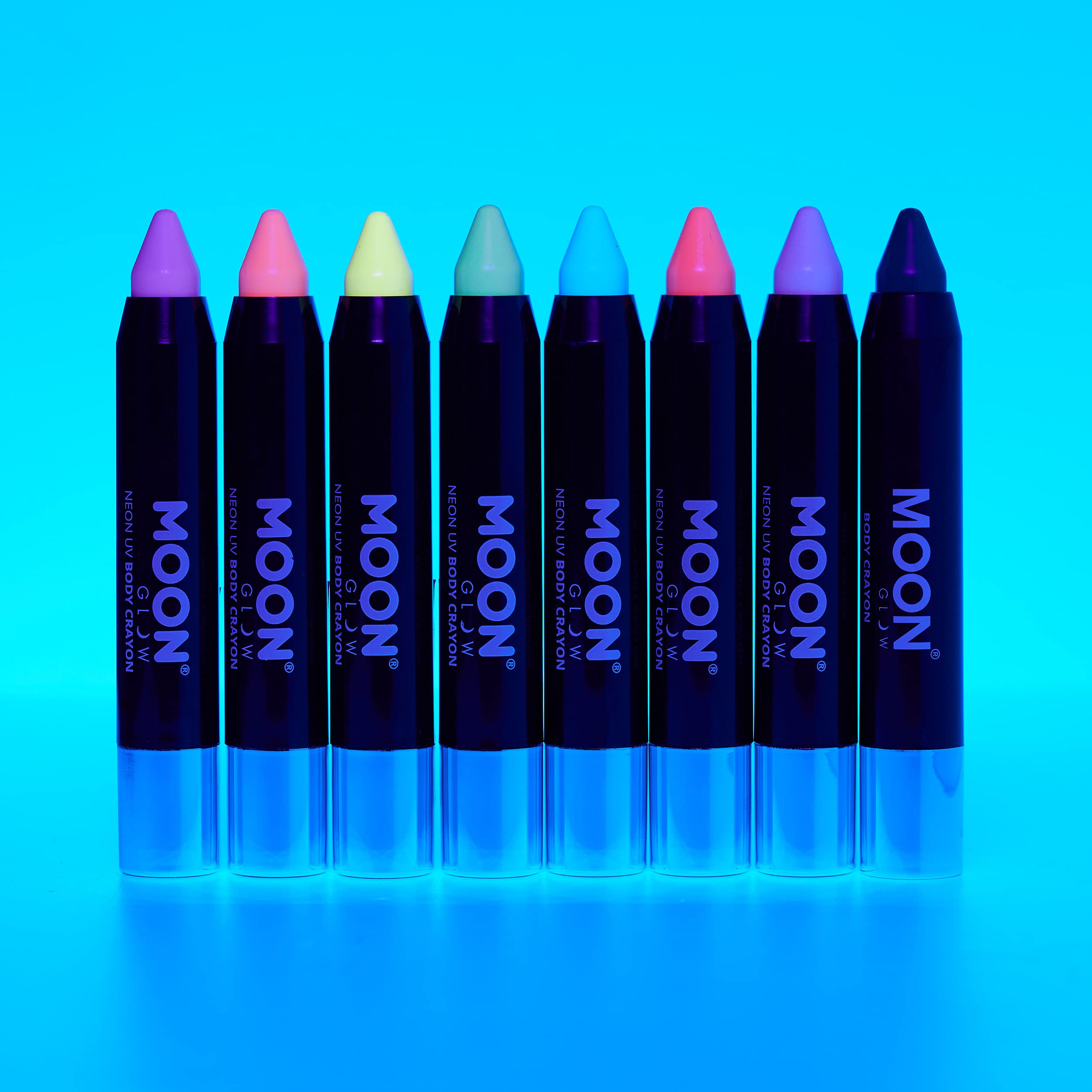 Pastel Green Moon Glow Neon UV Paint Stick - Face & Body Crayon for Festival, Rave & Glow Parties - Glow in The Dark Makeup for Kids & Adults