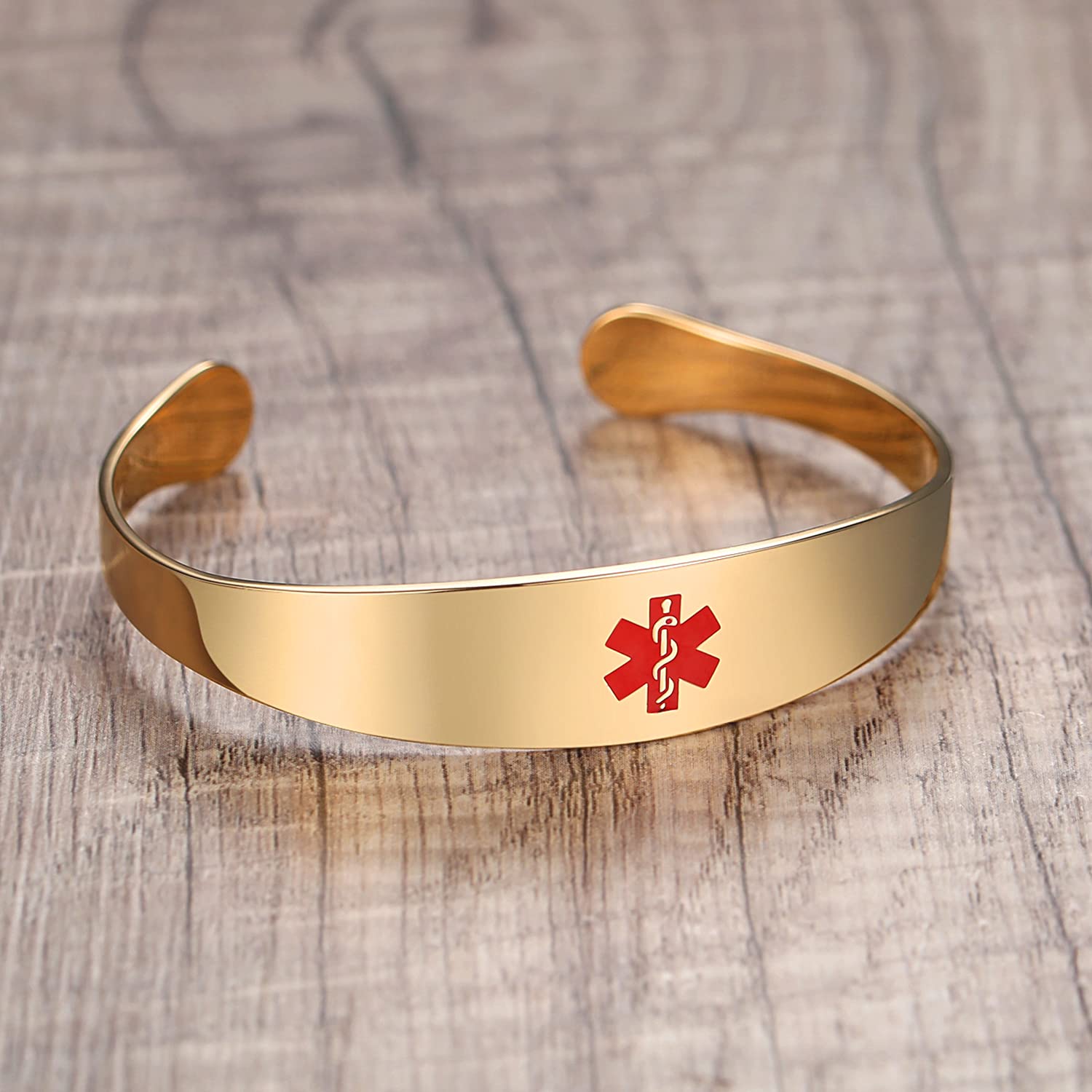 LinnaLove Stylish Medical Alert Bracelet for Women - Free Custom Engraving, Emergency ID Jewelry - Perfect for Daily Wear, Travel & Health Safety