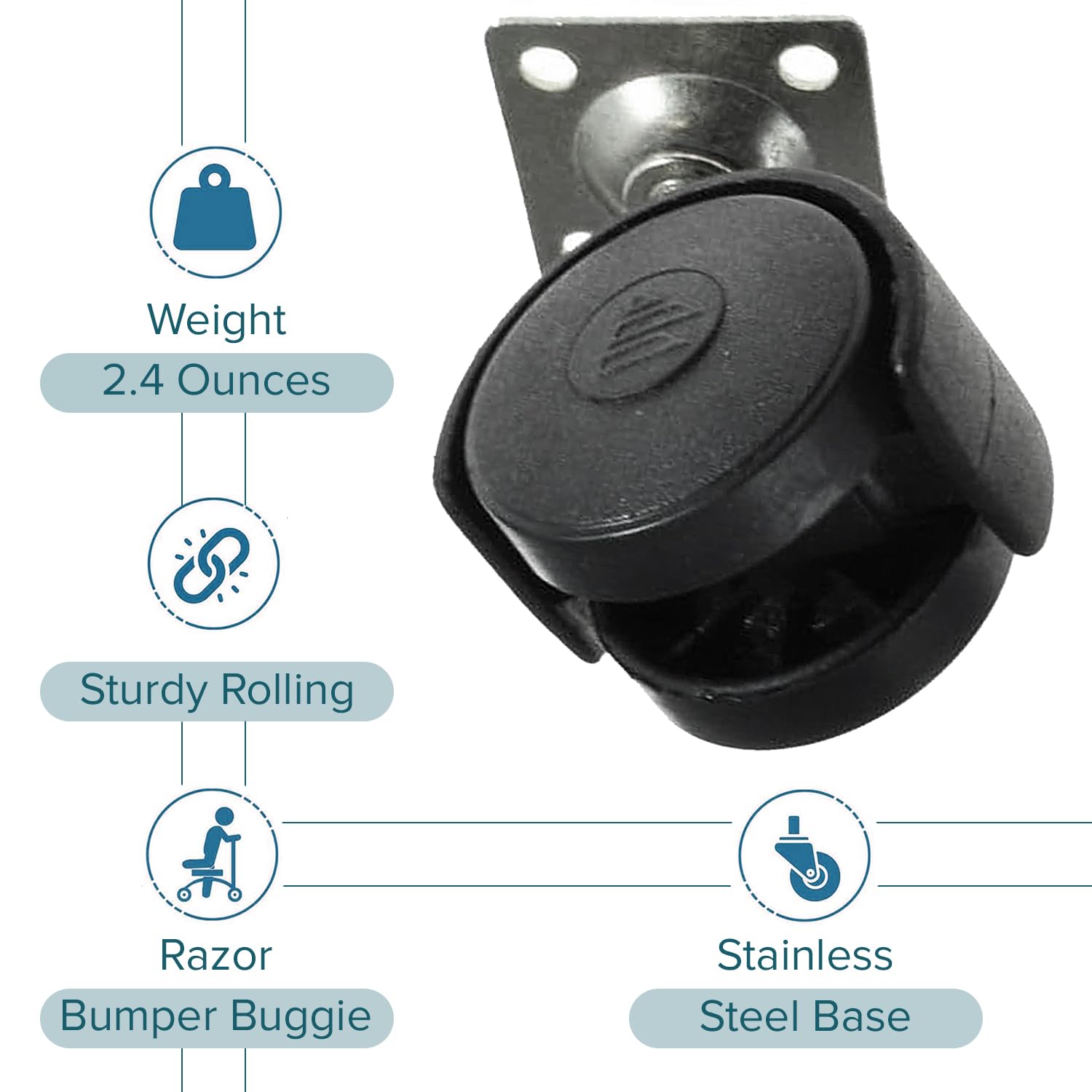 AlveyTech Front Caster Wheel Replacement for Razor Bumper Buggie - Durable Swivel Wheels for Kids Ride-On Cars, Perfect for Outdoor Play & Backyard Fun