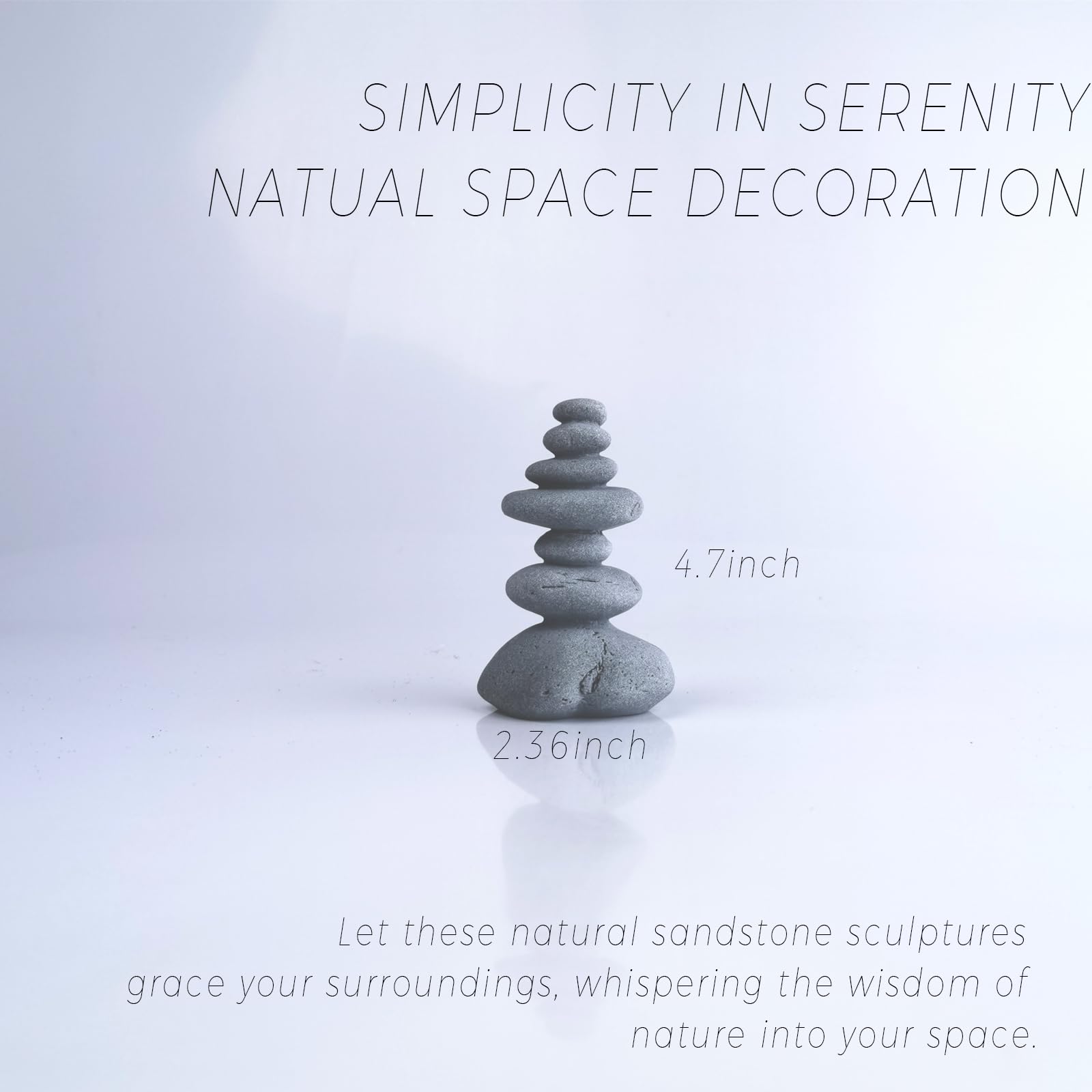 7 Zen Stacking Stones - Handmade Rock Statues for Garden & Office Decor, Yoga Meditation Accessories, Small Fish Tank & Micro Landscape Decoration - Perfect for Relaxation, Feng Shui & Home Zen Spaces