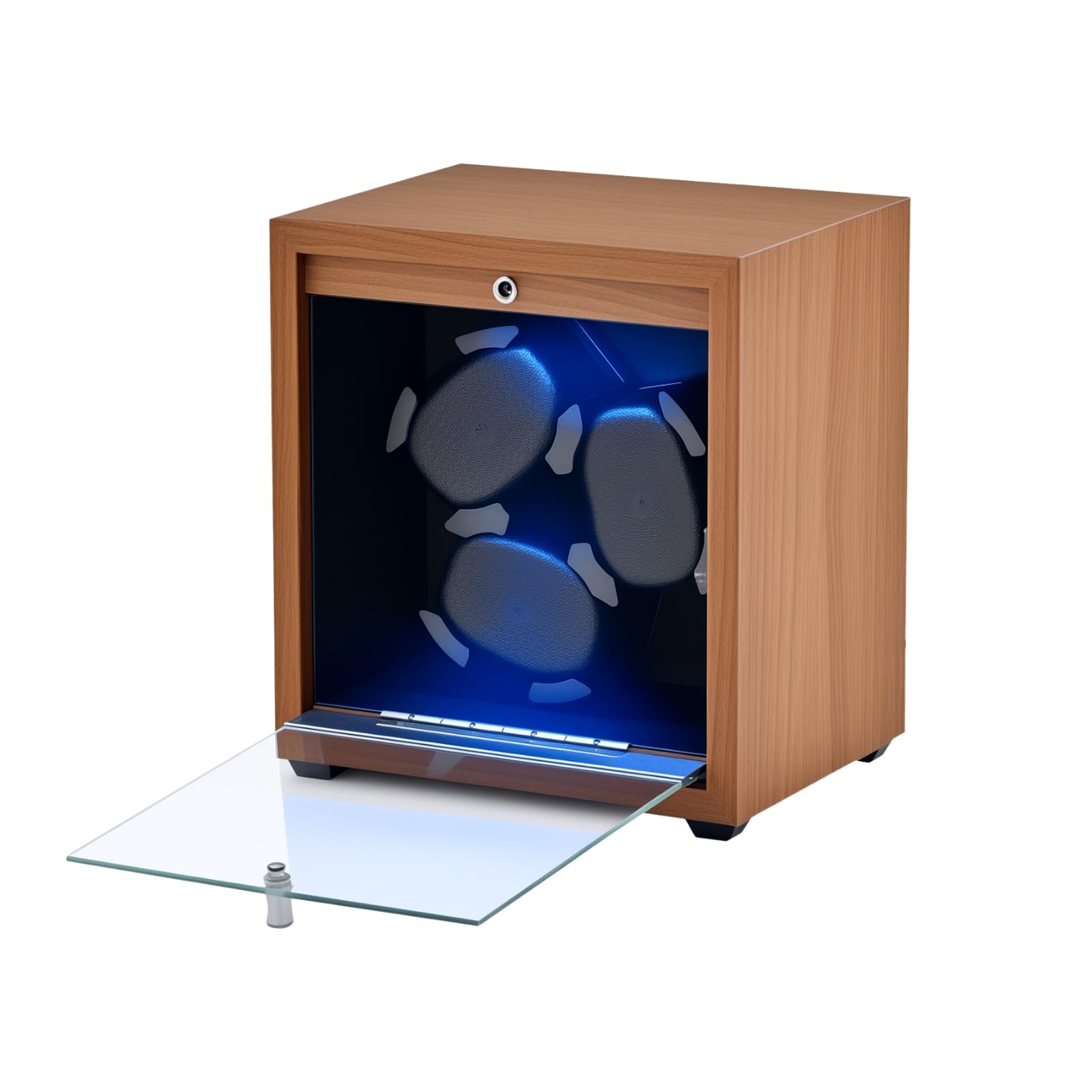 Quiet Automatic Watch Winder with LED & Memory Foam - 4 Modes for Men/Women Watches - Perfect for Travel & Storage