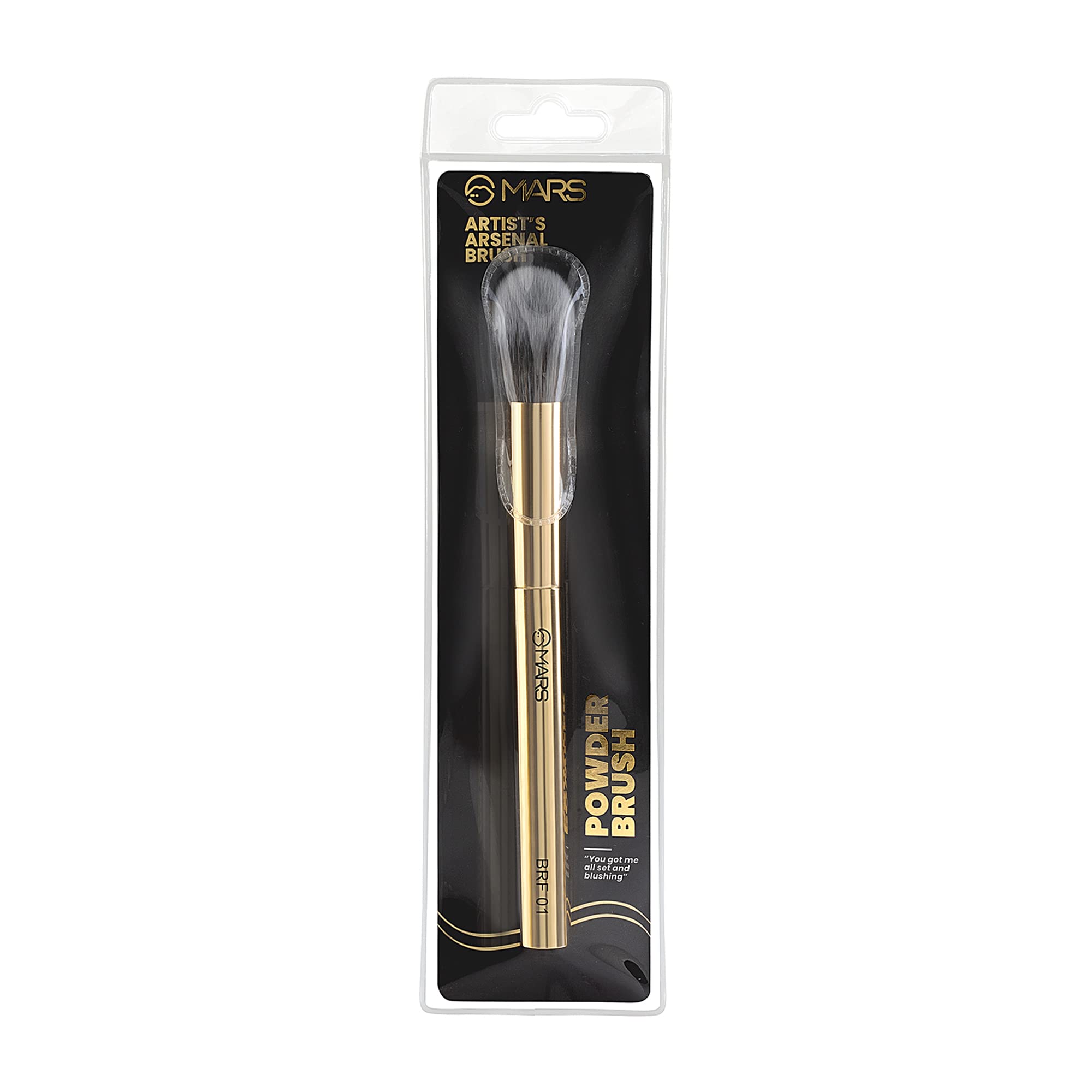 Professional Powder Makeup Brush for Face - Feather Soft Synthetic Bristles, Precise Application, Luxe Golden Packaging | Ideal for Foundation, Contouring & Blending | MARS Artist's Arsenal Makeup Brush