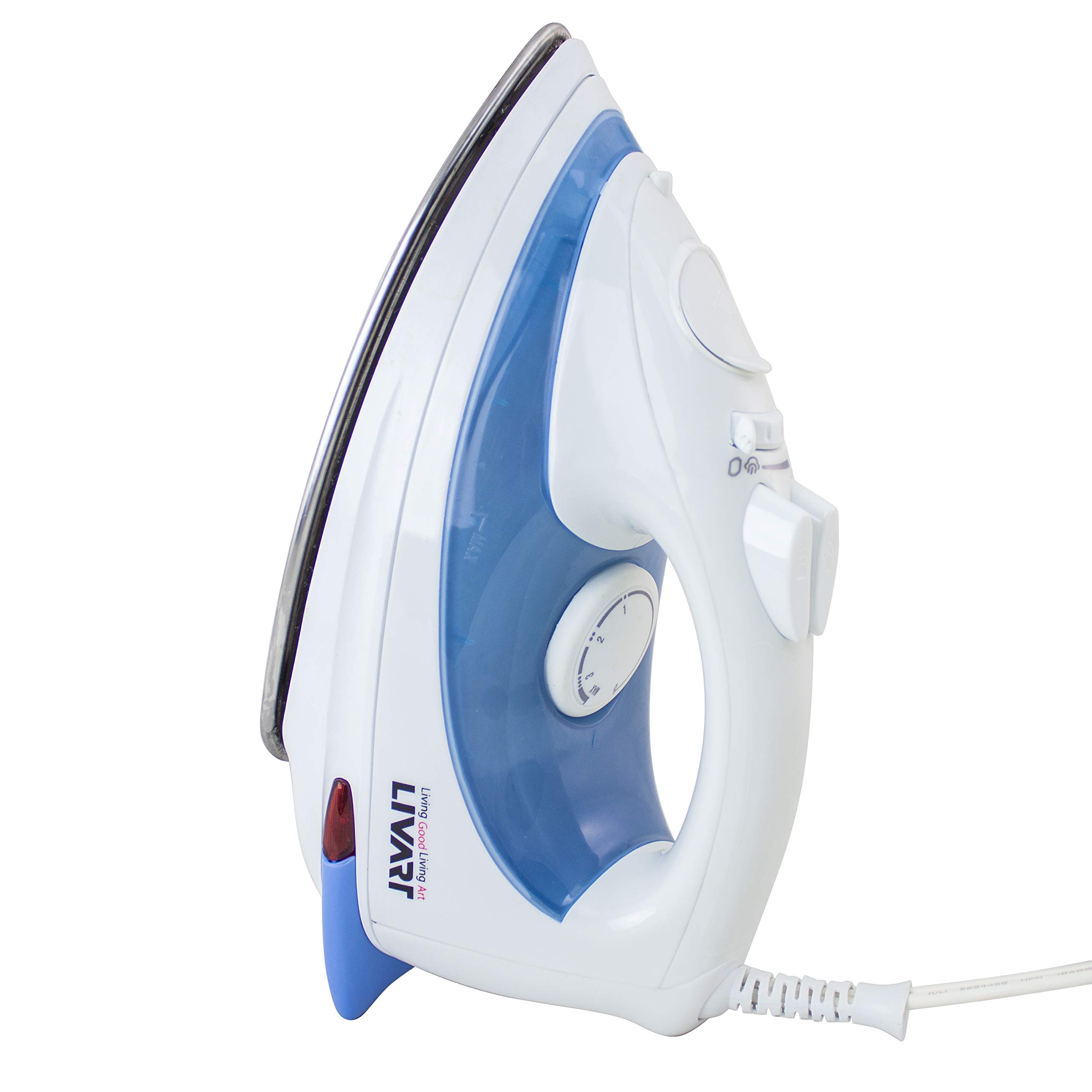 Livart LI-02 Premium Steam Iron with Advanced Features - Blue | Perfect for Home, Office & Travel Use | Wrinkle-Free Clothes & Fabric Care