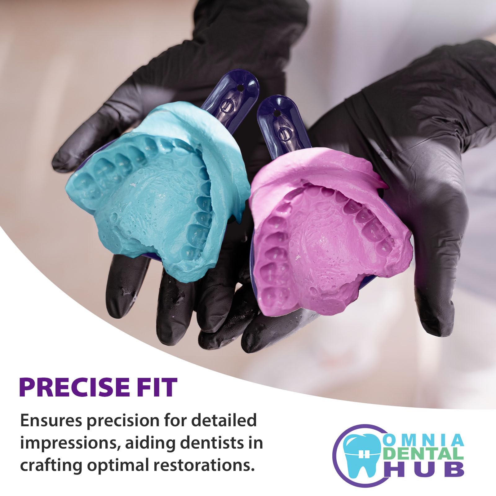 12PCS Dental Grade Disposable Perforated Upper Impression Trays | Large Size #1 for Dental Professionals | BPA-Free Plastic Material | Perfect for Dental Clinics, Orthodontics & Teeth Whitening Procedures