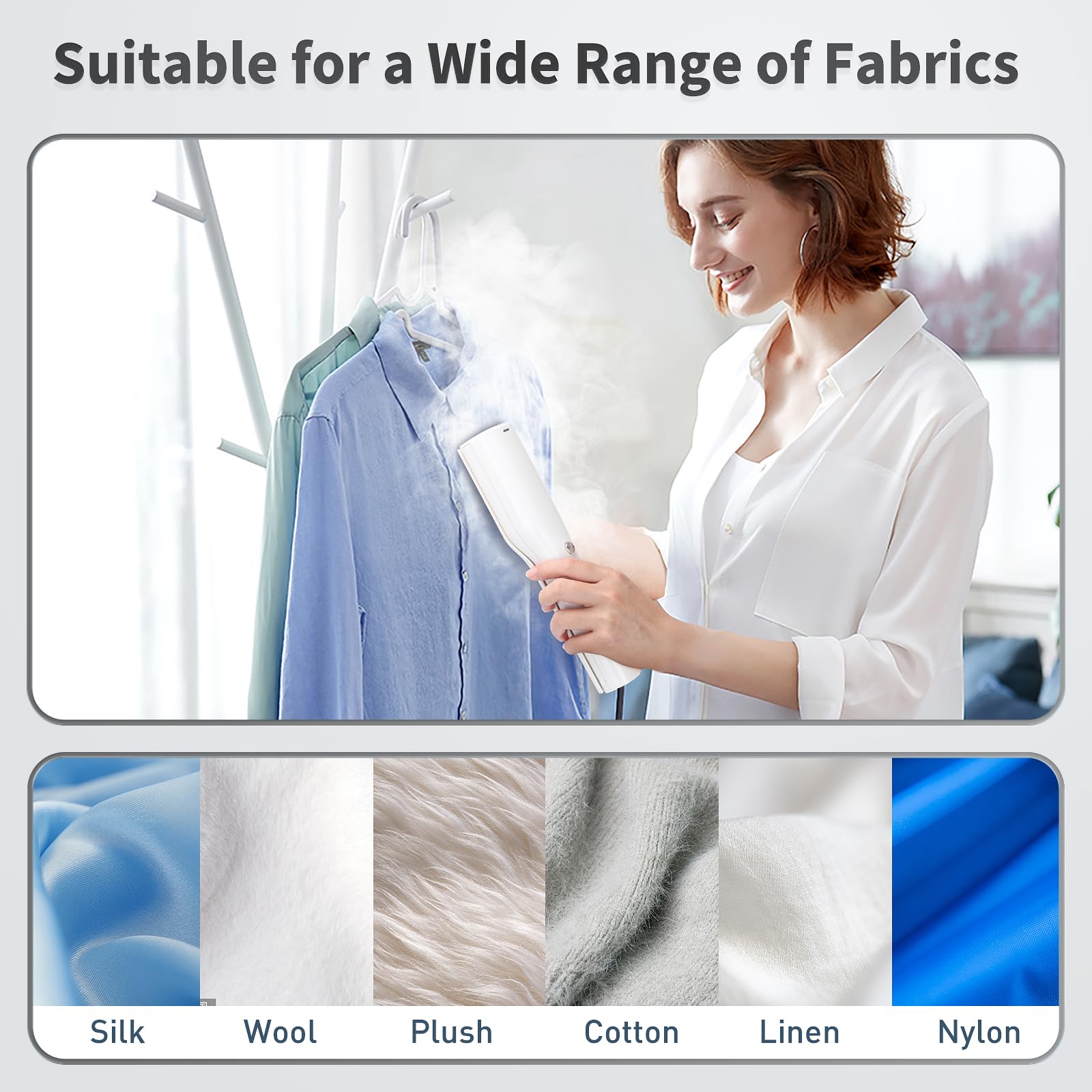 Portable Handheld Garment Steamer - 900W Mini Iron Steamer for Clothes, 3-in-1 Wet & Dry Ironing, 15s Fast Heat Up Wrinkle Remover for Home, Office & Travel (120V) | Perfect for Business Trips, Weddings & Quick Outfit Refresh