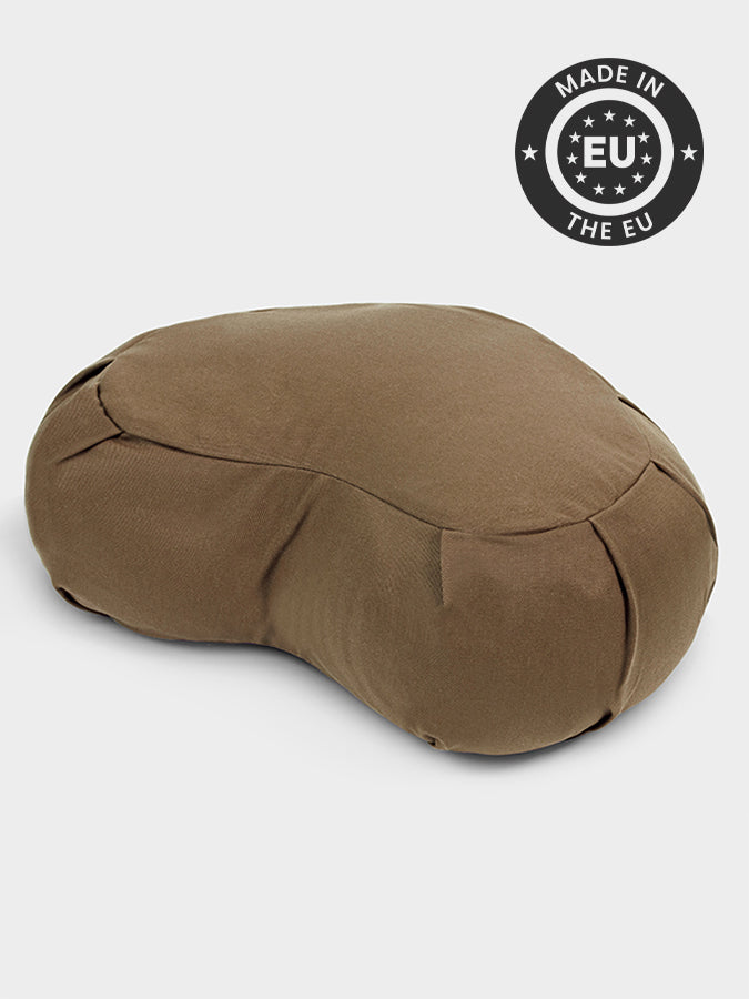Organic Buckwheat Zafu Meditation Cushion - Crescent Shape Yoga Pillow for Meditation, Yoga & Zen Practice - Perfect for Home Studio, Yoga Class & Mindfulness Retreats