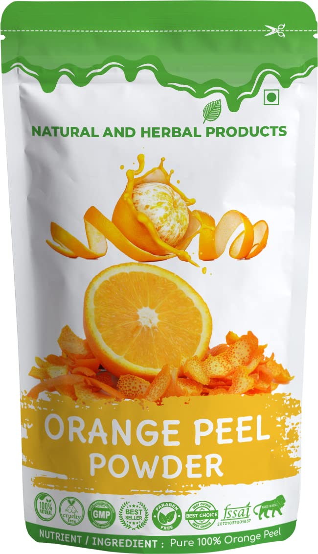 Organic Orange Peel Powder for Skin & Hair Care | 100% Pure Vitamin C Face Mask | Brightening & Whitening Treatment | Natural Exfoliant for Glowing Skin | Pack of 2 (100g Each) | Perfect for DIY Beauty Recipes & Spa Days