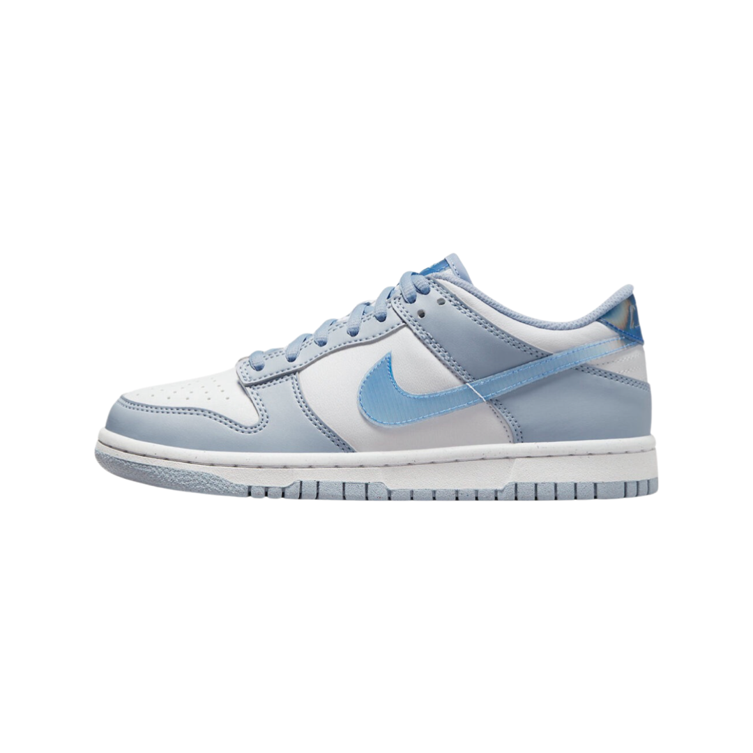 Nike Dunk Low (GS) Next Nature Sneakers - Blue Whisper, Hyper Royal, Green Abyss & White Colorway | Comfortable Kids Basketball Shoes for School, Sports & Casual Wear
