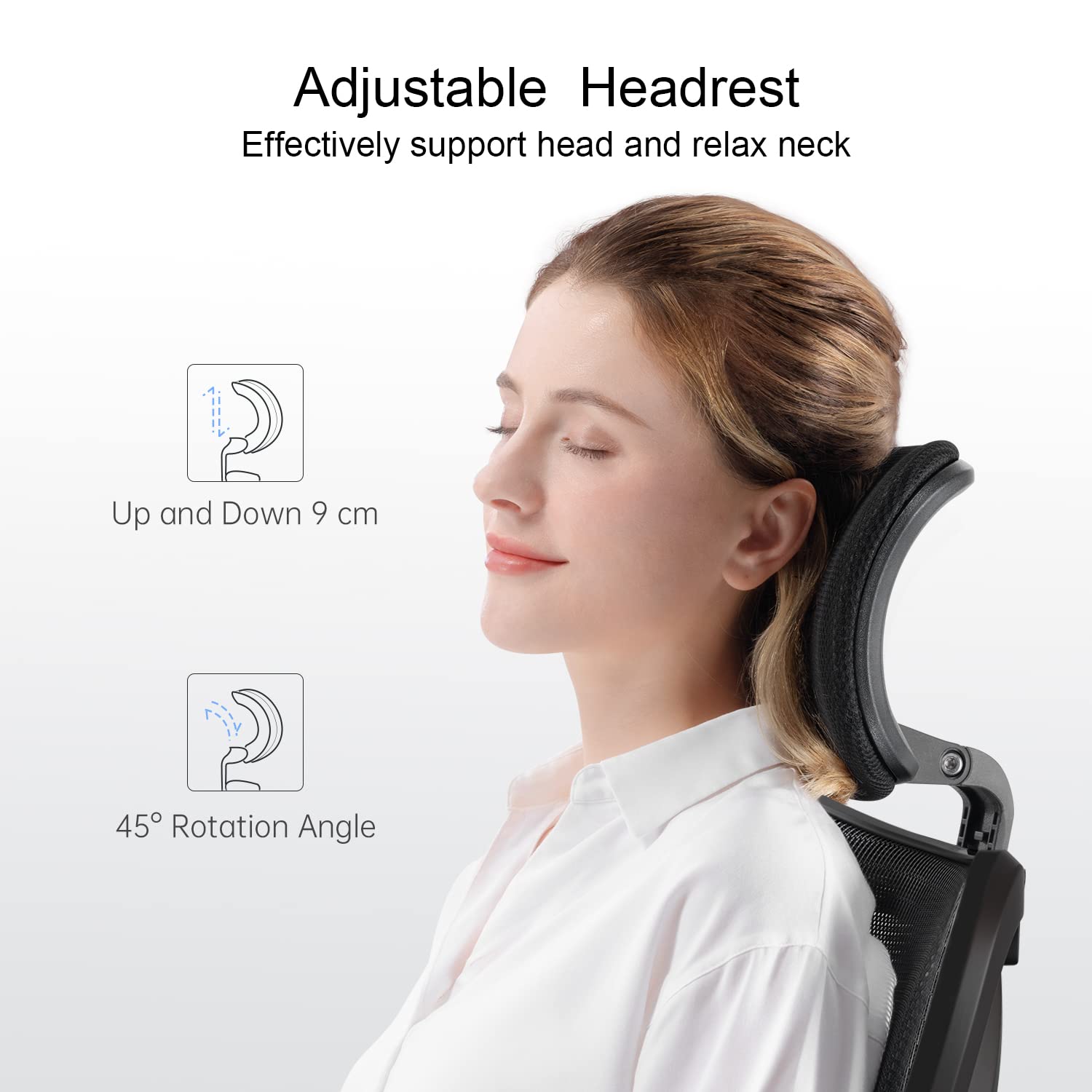 SIHOO M18 Ergonomic Office Chair - Adjustable Headrest & Lumbar Support, High Back Executive Swivel Chair for Home Office, Computer Desk Chair (Pure Black) - Perfect for Long Work Hours & Gaming Sessions