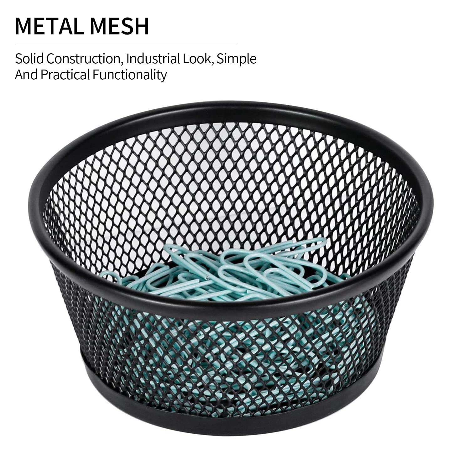 MaxGear 2-Pack Mesh Paper Clip Holder Set - Desk Organizer for Binder Clips, Paperclips & Office Supplies | Perfect for Office, Home & School Organization