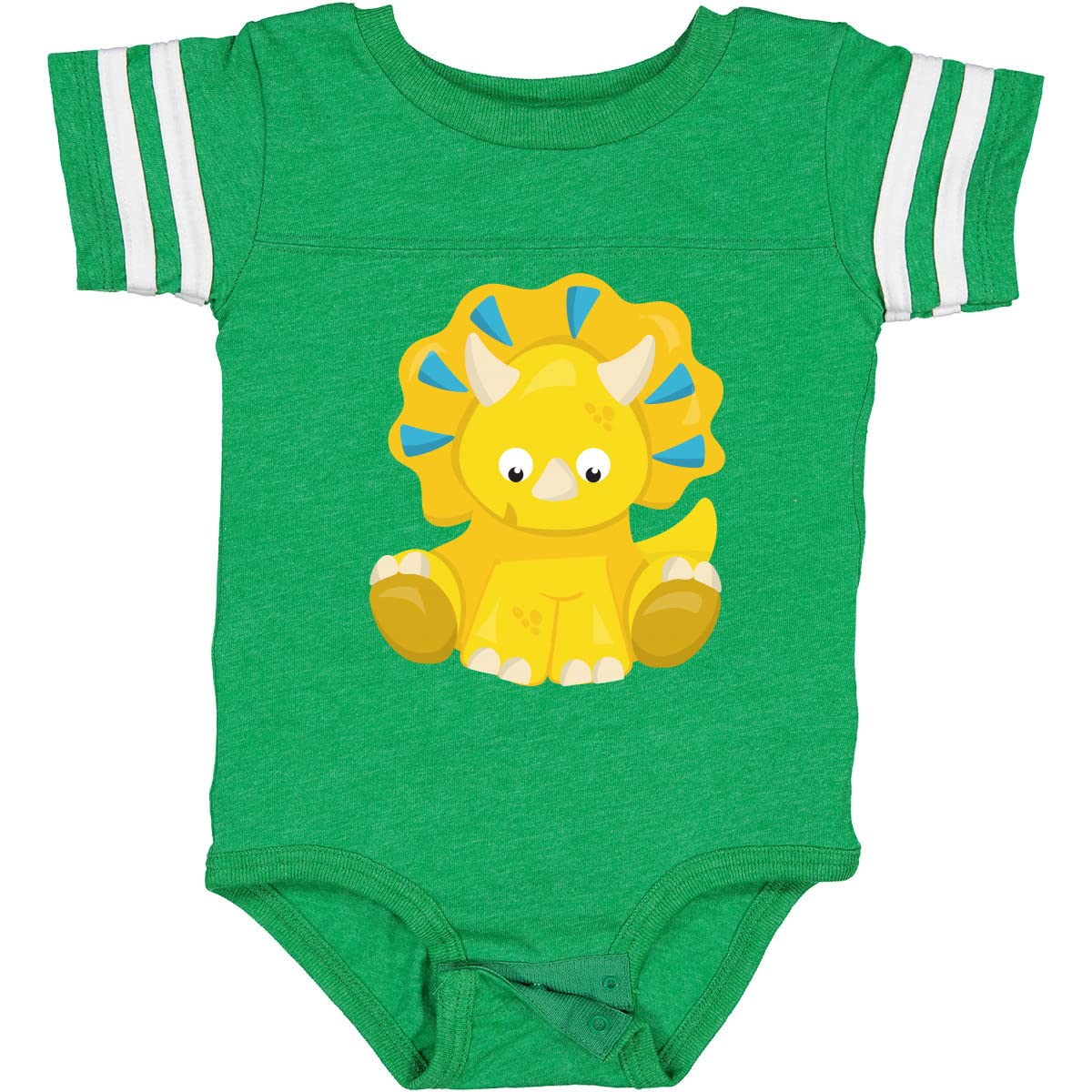 Inktastic Cute Dinosaur Baby Bodysuit - Adorable Triceratops Dino Onesie for Infants | Perfect for Playtime, Photo Shoots & Nursery Outfits