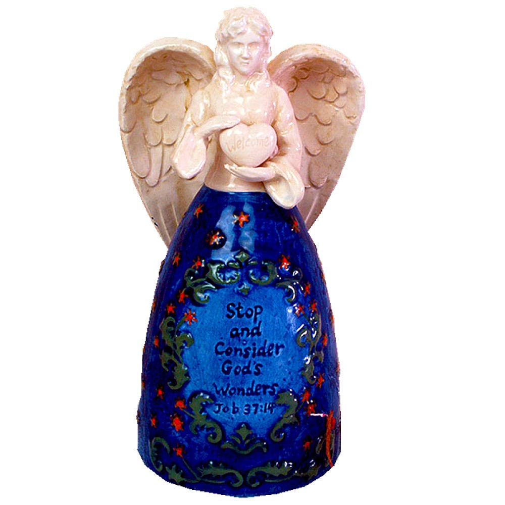 American Ceramic Angel Statue - Catholic Christian Figurine, Religious Home Decor, Christ Ornament for Shelf Display & Gift Giving | Perfect for Church Altars, Christmas Decorations & Spiritual Spaces