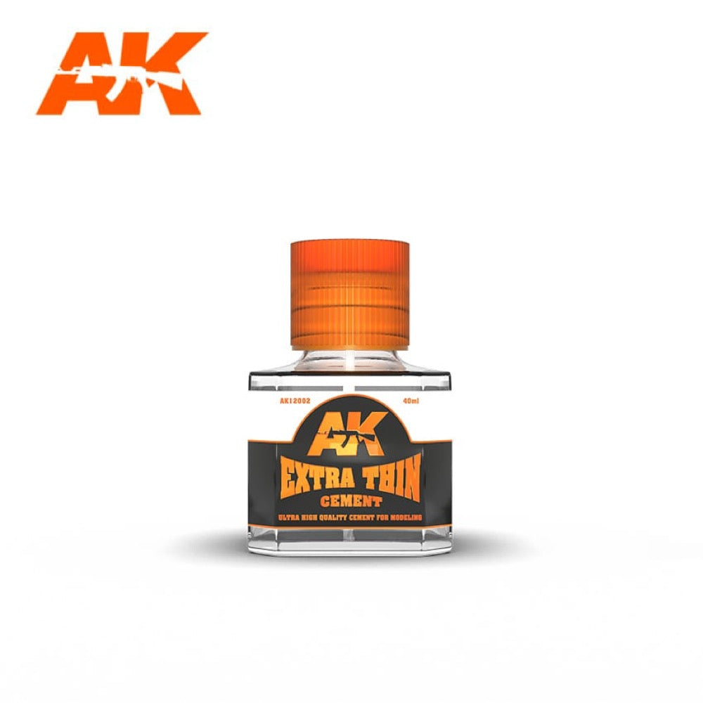 AK Interactive AK12002 Extra Thin Plastic Model Glue Cement - 40mL Fast Drying Adhesive for Scale Models, Miniatures & DIY Crafts | Perfect for Hobbyists & Model Builders