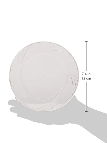 10-Pack Etched Clear Plastic Dessert Plates - Elegant Disposable Party Plates for Weddings, Birthdays & Special Events - Shatterproof & Stylish Serving Dishes