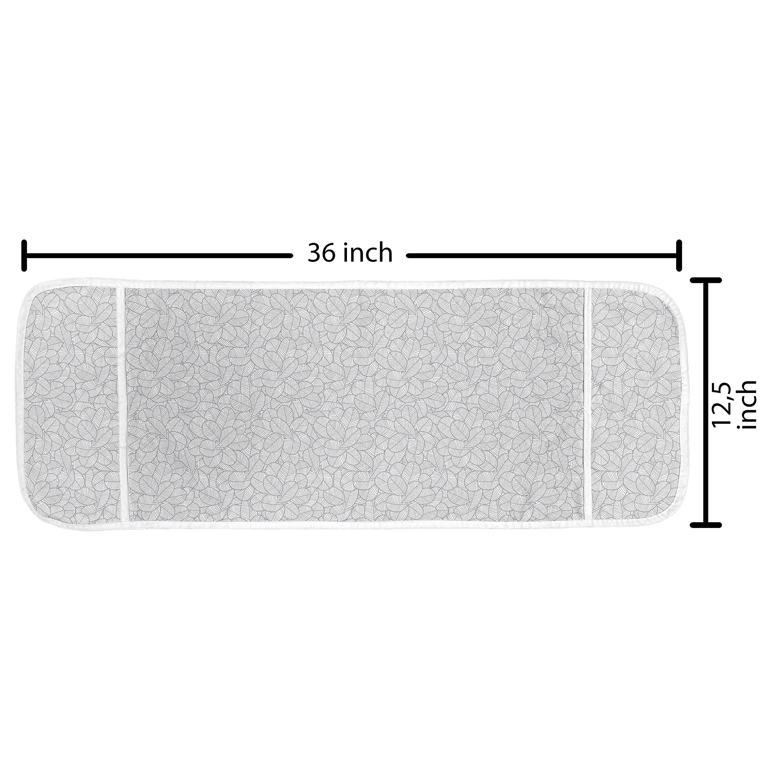 Ambesonne Microwave Oven Cover - Waterproof Grey and White Botanical Leaf Design (36