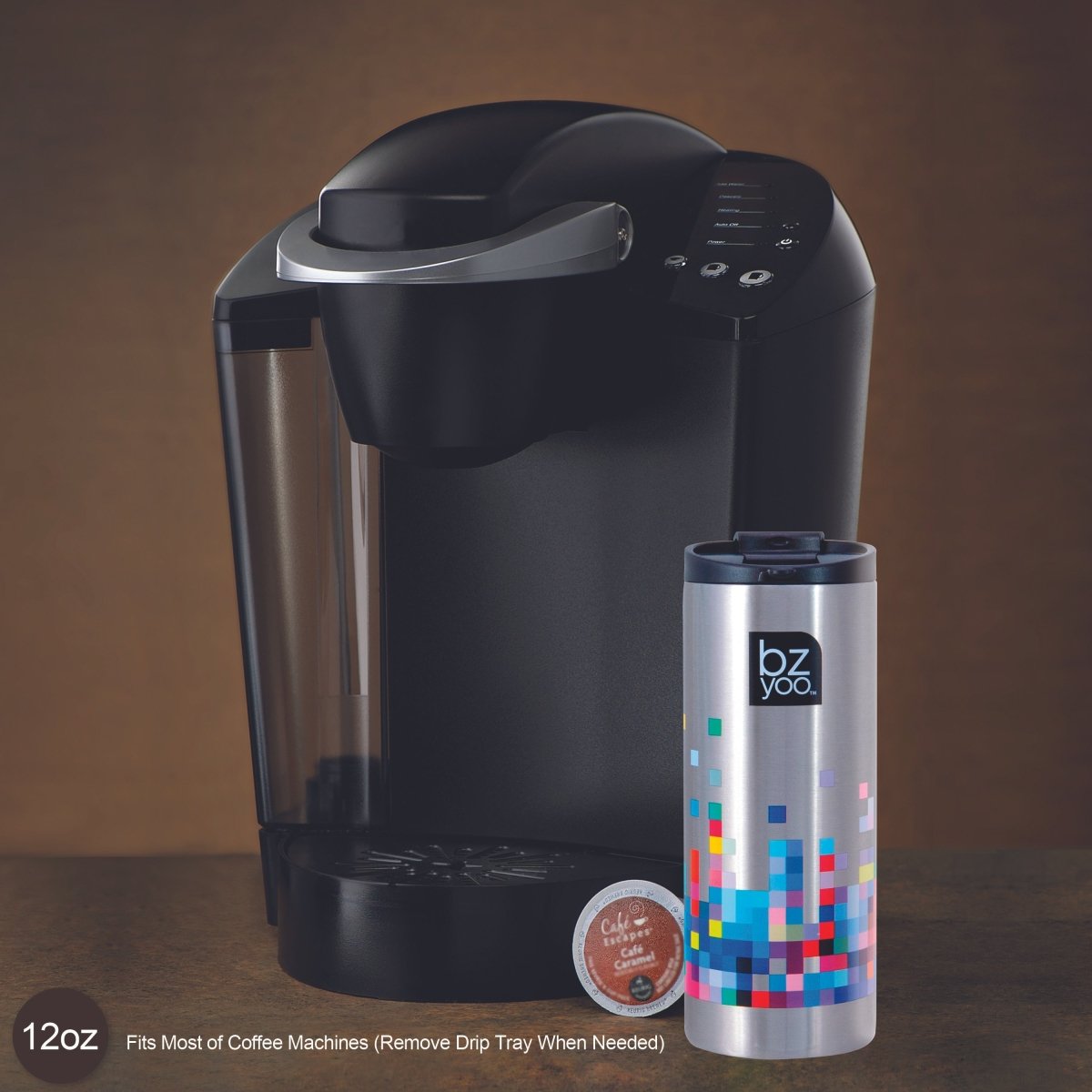 12oz Stainless Steel Vacuum Insulated Tumbler with Double Wall - Glitch Silver | Keeps Drinks Hot/Cold for Hours | Perfect for Coffee, Tea, and Outdoor Activities