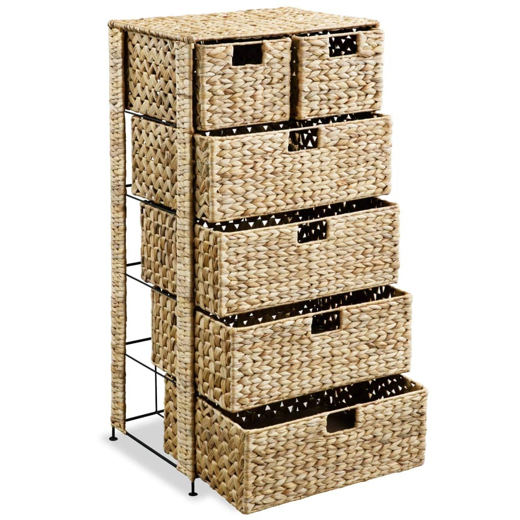 6-Tier Water Hyacinth Storage Basket Organizer - 18.5x14.6x39.4 Inches for Home, Office & Garage Organization - Perfect for Toys, Tools, Blankets & Clutter Control