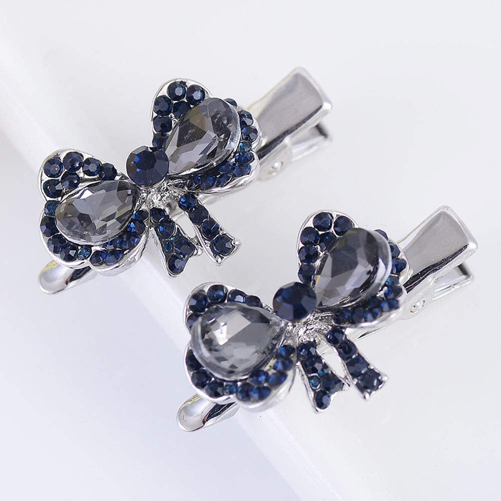 2PCS Women's Alligator Hair Clips with Rhinestones - Fashion Metal Mini Duckbill Hairpins for Women & Girls - Perfect for Parties, Weddings & Daily Hair Styling
