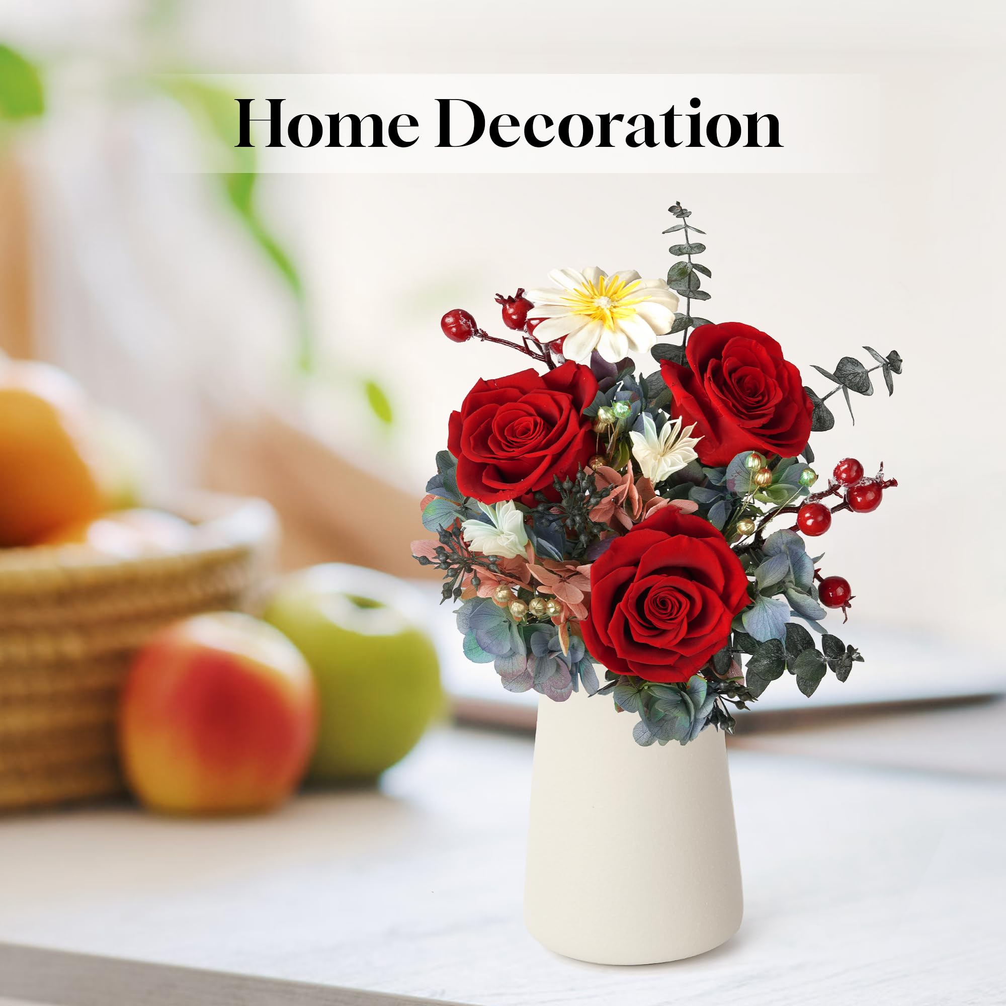 Preserved Real Rose Bouquet - Long Lasting Flowers for Delivery, Perfect Mother's Day, Birthday, Anniversary & Valentine's Gifts for Women, Mom, Wife, Grandma - Romantic Home Decor & Special Occasion Centerpiece