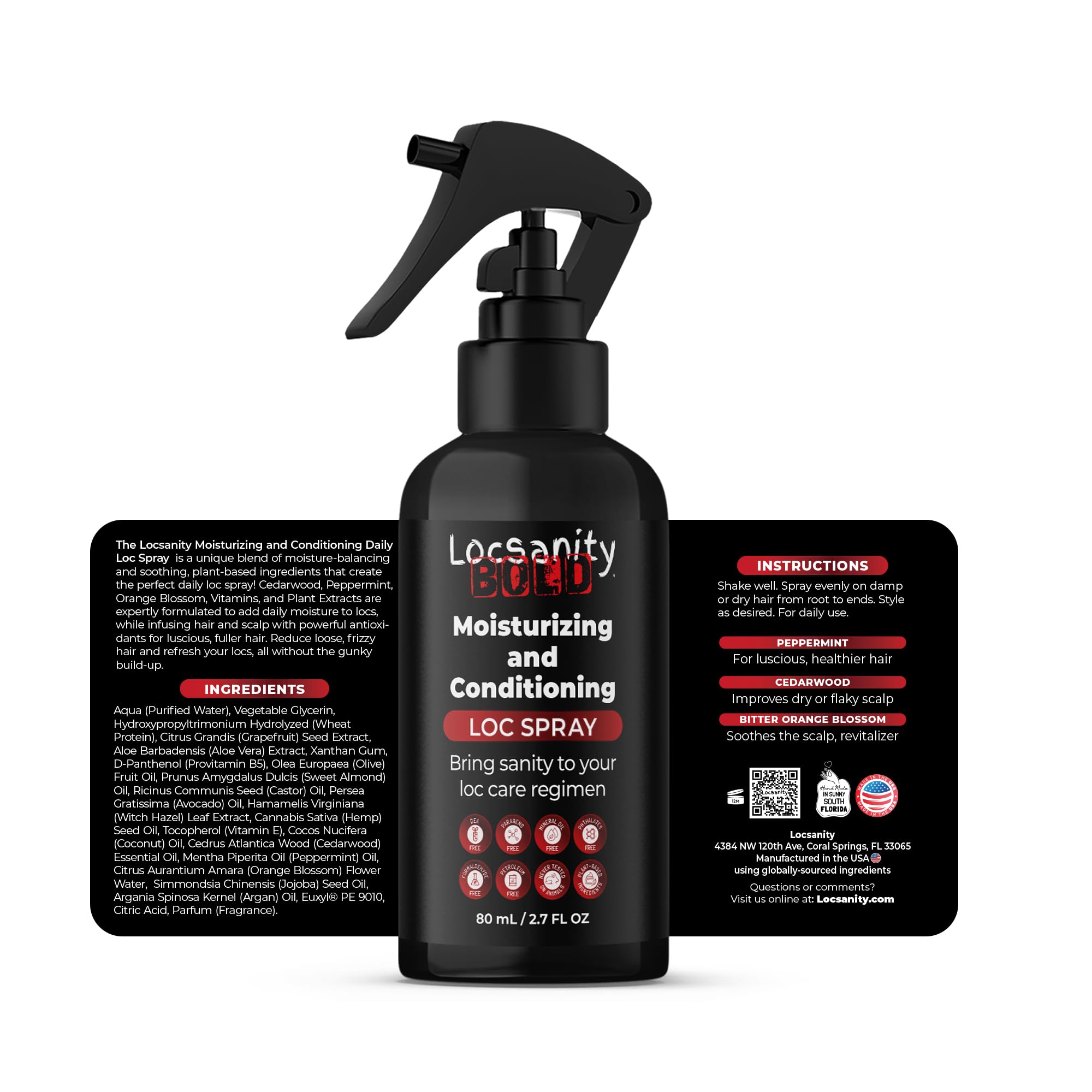Locsanity Organic Men’s Hair & Beard Care Travel Kit - 3-in-1 Body Wash, Body Oil & Beard Oil Set with Body Spray & Loc Moisturizer for Hydration, Refreshment & Smooth Skin - Perfect for Travel, Gym & Daily Grooming Routine