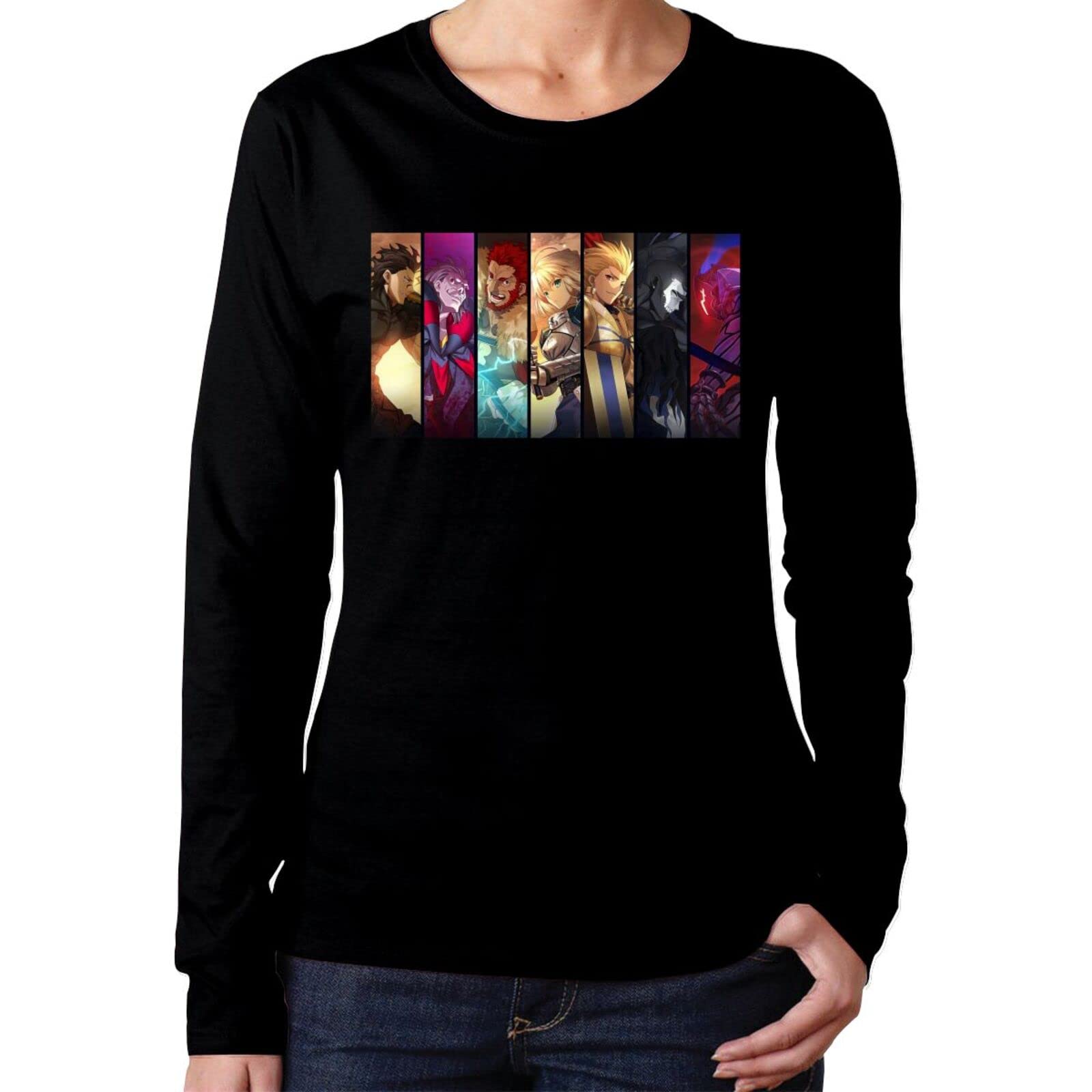 Fate Zero Anime Manga Long Sleeve Cotton T-Shirt for Women - Soft O-Neck Casual Top | Perfect for Cosplay, Anime Conventions & Everyday Wear