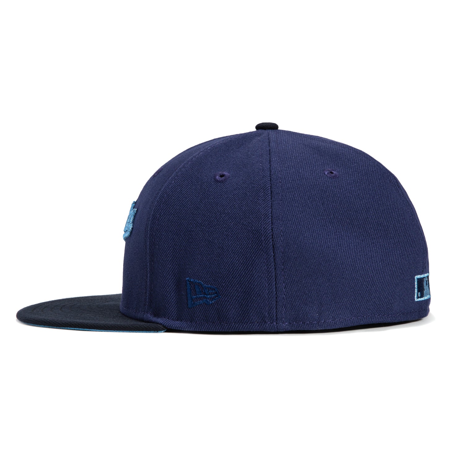 New Era 59Fifty Los Angeles Dodgers Jackie Robinson 50th Anniversary Patch Script Hat - Light Navy & Navy Baseball Cap for Men & Women - Perfect for Baseball Games, Fan Collections, and Casual Streetwear