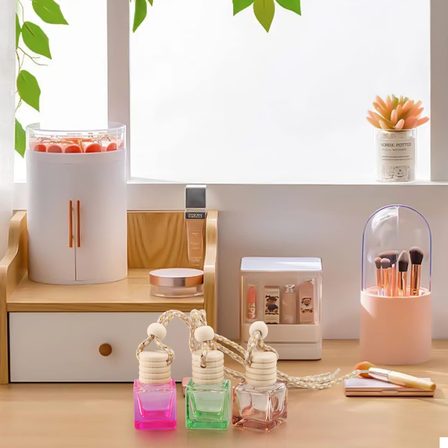 12 Pcs Hanging Perfume Bottle Car Air Freshener - Essential Oil Diffuser & Fragrance Pendant for Car, Home, Office Decor - Perfect for Aromatherapy, Gift Giving & Vehicle Accessories