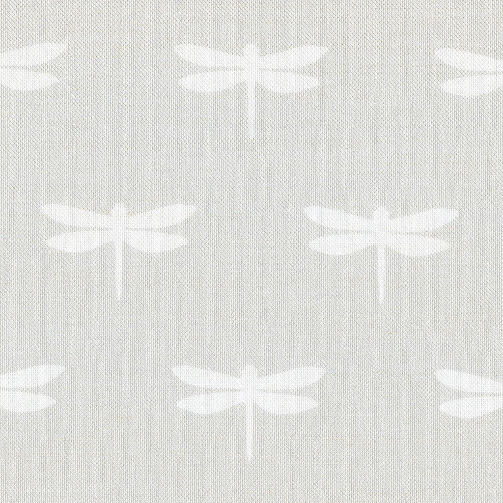 Premium Dragonfly Linen Fabric - White on Millstone Pattern | Soft & Breathable for Home Decor, DIY Crafts & Upholstery Projects