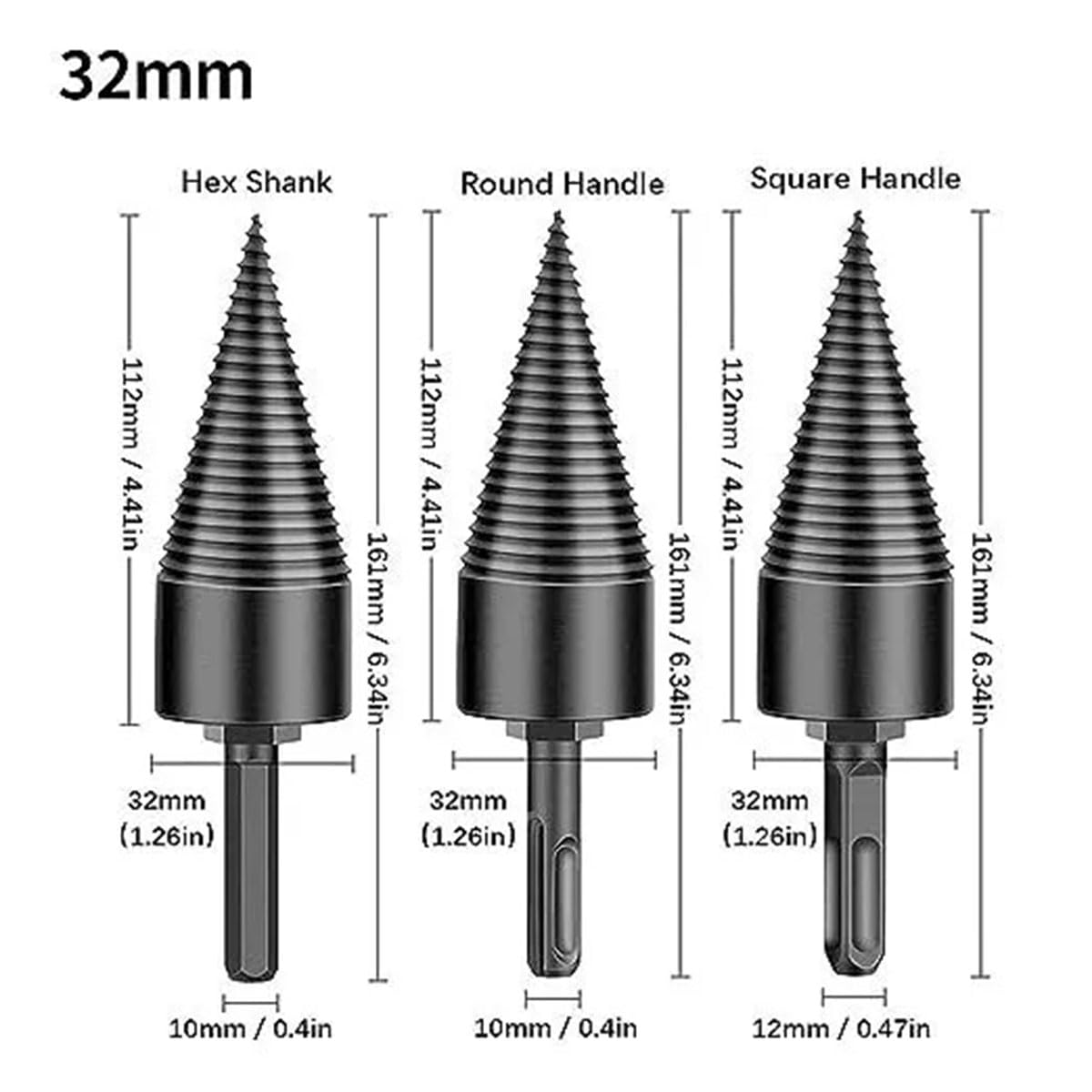 Shirem Easysplit Drill Bit - 32mm/42mm Wood Log Splitter & Firewood Drill Bit for Easy Wood Splitting | Perfect for Firewood Preparation, DIY Woodworking, and Camping