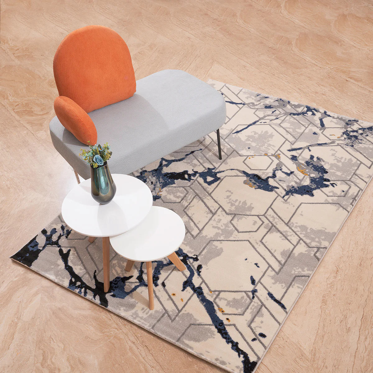 Scandinavian Glider Nesting Table Set of 2 - Modern Side Tables for Living Room, Bedroom & Office - Space Saving Coffee Tables with Smooth Gliding Motion
