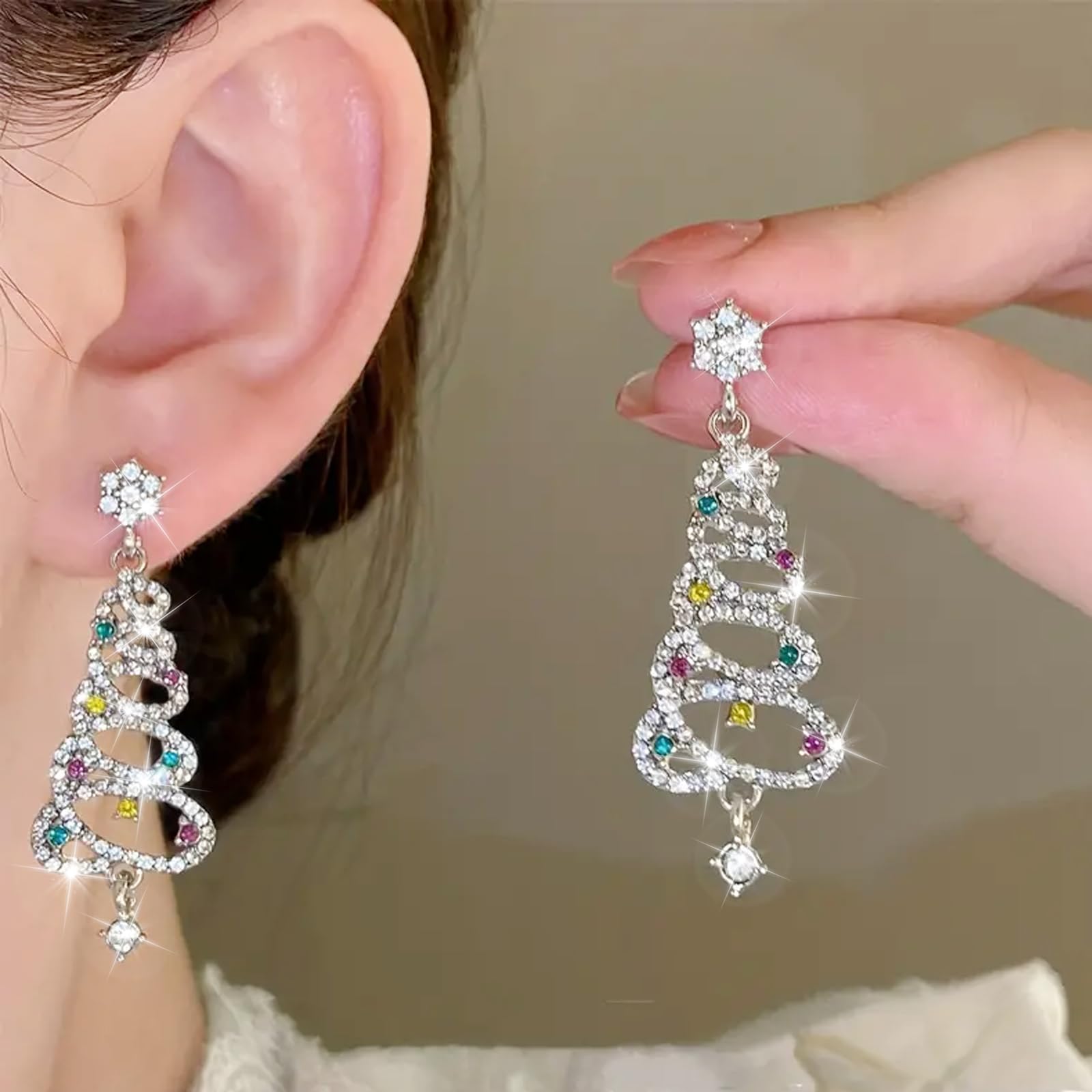 Festive Christmas Earrings for Women - Cute Holiday Drop Dangle Earrings with Bow, Tree, Snowflake & Santa Claus Designs - Perfect for Xmas Parties, Gift Giving & Seasonal Decorations