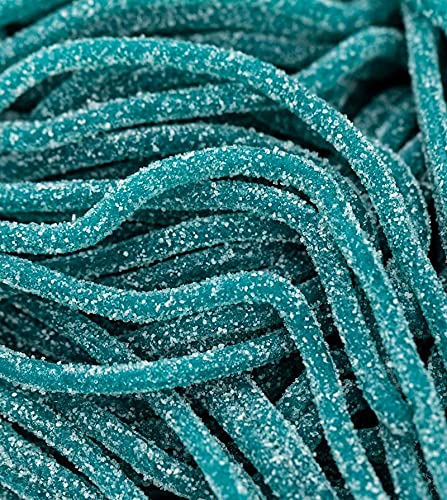 Fruidles Sour Blue Raspberry Licorice Laces - 1 Pound Bag | Soft Chewy Gelatin-Free Candy Straws | Long String Licorice for Party Favors, Birthday Treats & Movie Night Snacks