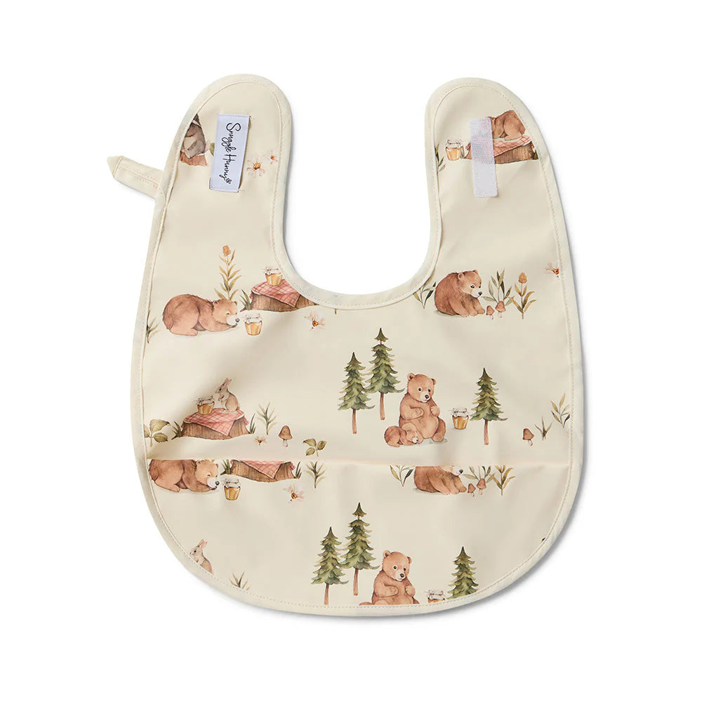 Snuggle Hunny Waterproof Baby Bib with Cute Bear Design - Soft & Absorbent for Mess-Free Feeding - Perfect for Infants & Toddlers at Home or On-the-Go