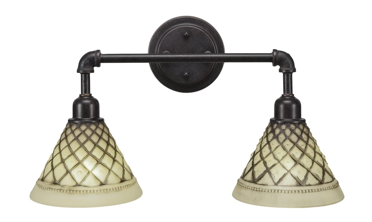 Vintage 2-Light Bathroom Vanity Light Fixture in Dark Granite - 182-DG-7185 - Perfect for Modern and Classic Bathroom Decor