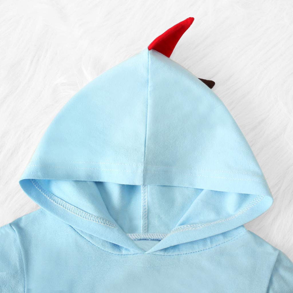 Adorable Cartoon Dinosaur 100% Cotton Hooded Romper Jumpsuit for Newborn Baby Boys & Girls - Soft Infant Bodysuit Outfit for Playtime, Photo Shoots & Daily Wear