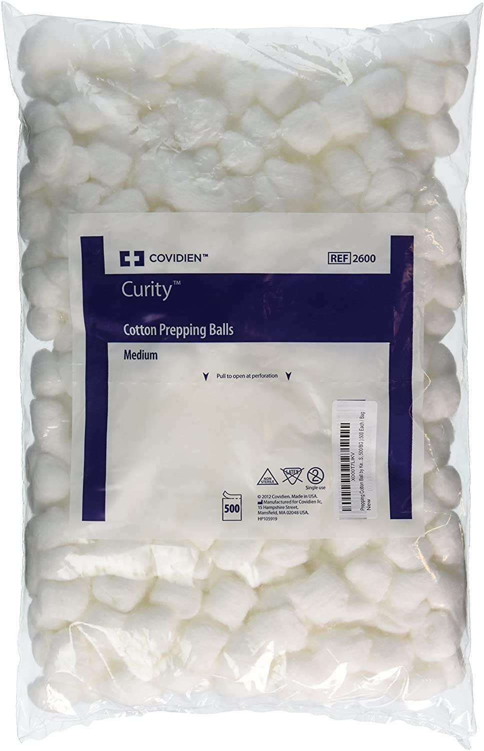 Premium 100% Cotton Balls - 500 Count Soft & Absorbent for Makeup Removal, First Aid, Baby Care & Crafts | Hypoallergenic & Unscented | Perfect Stix Brand