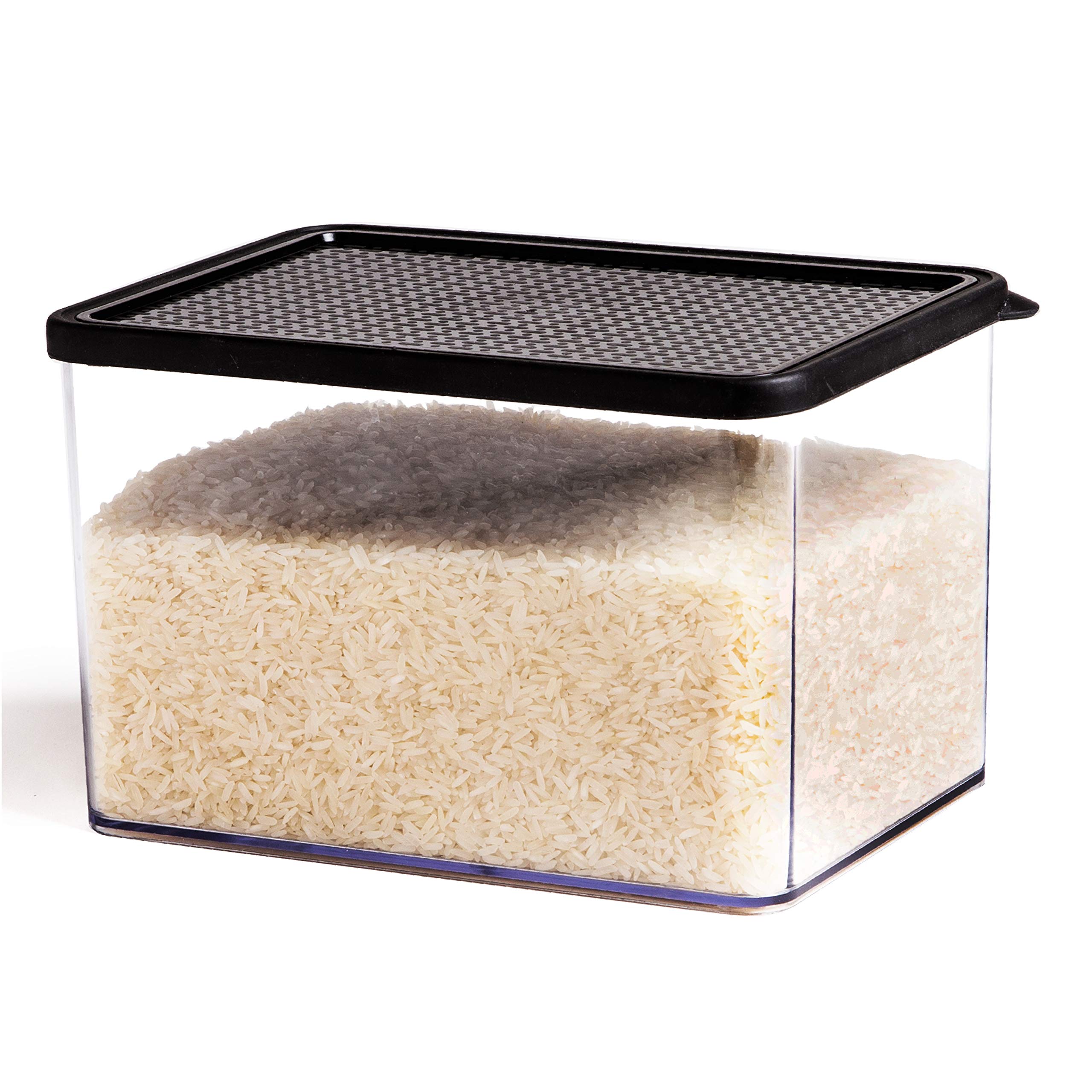 BINO 3.6 Qt Airtight Food Storage Containers with Lids - Black Kitchen Pantry Organization for Flour, Sugar, Cereal & Dry Goods | Space-Saving Stackable Design for Countertop & Cabinet Storage