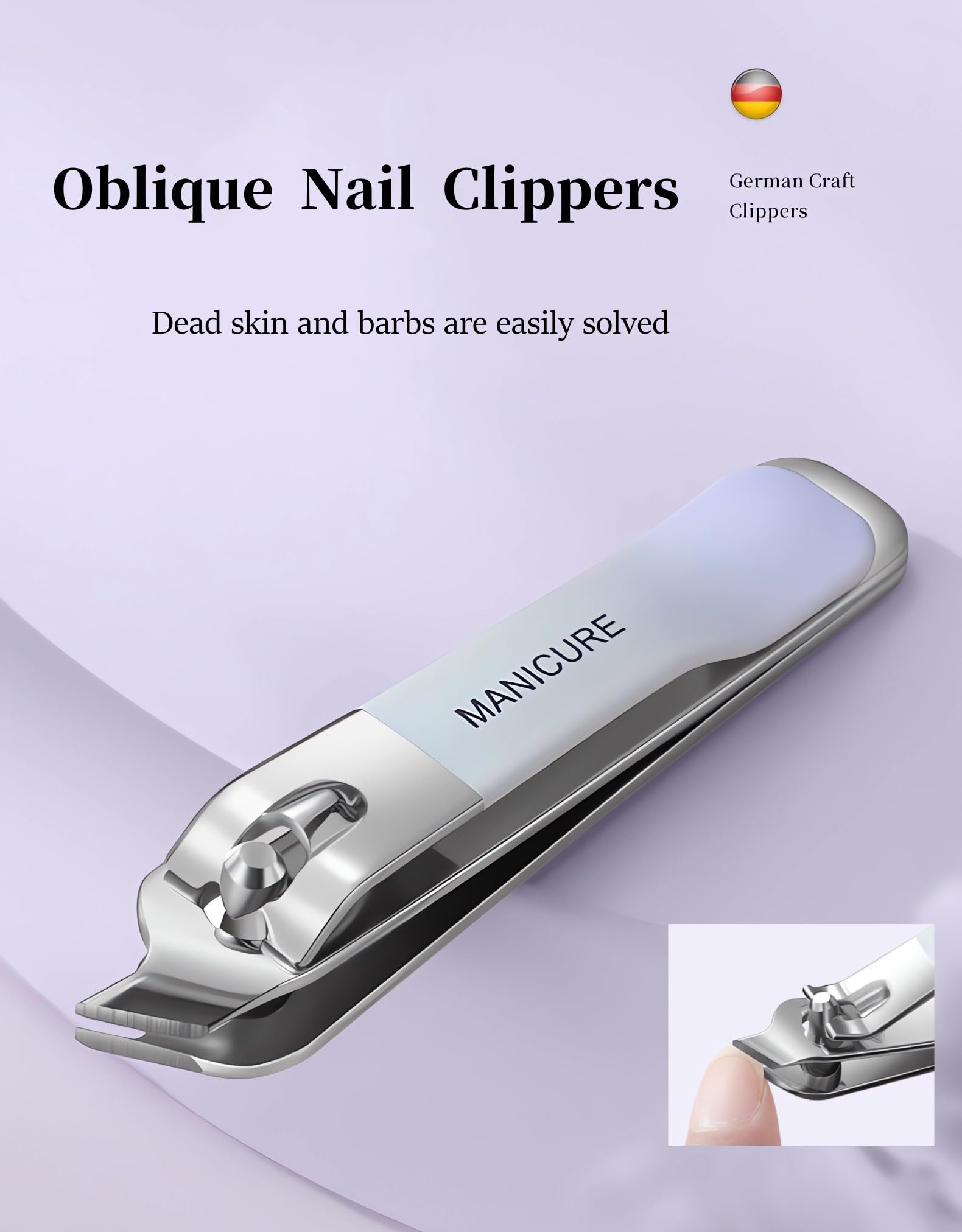 SWILAK 4-Piece Professional Nail Clipper Set - Stainless Steel Toe & Finger Nail Clippers for Thick Nails - Grooming Kit for Men & Women - Travel Essentials - Perfect Gift for Home, Salon & Travel Use (Green)