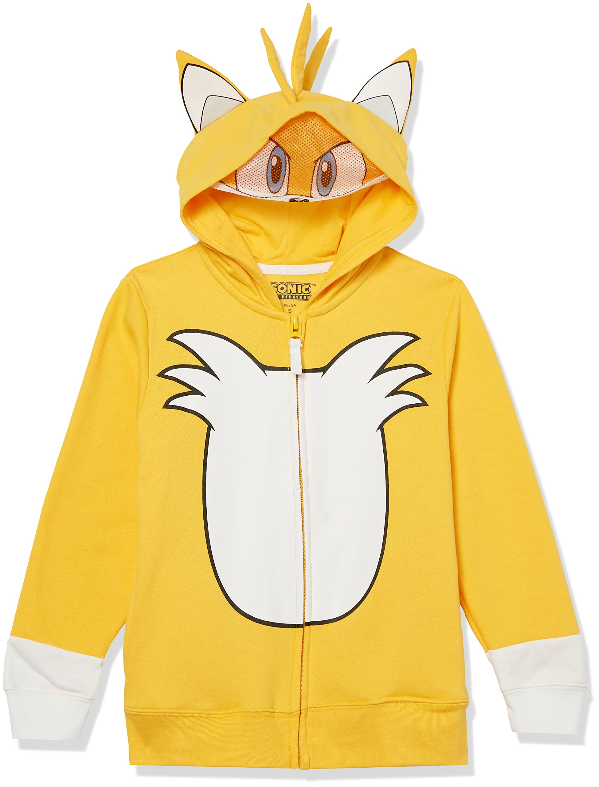 Sega Sonic The Hedgehog Tails Character Zip-Up Fleece Hoodie for Boys Size 4-20 | Kids' Cosplay, Halloween Costume & Gaming Merchandise