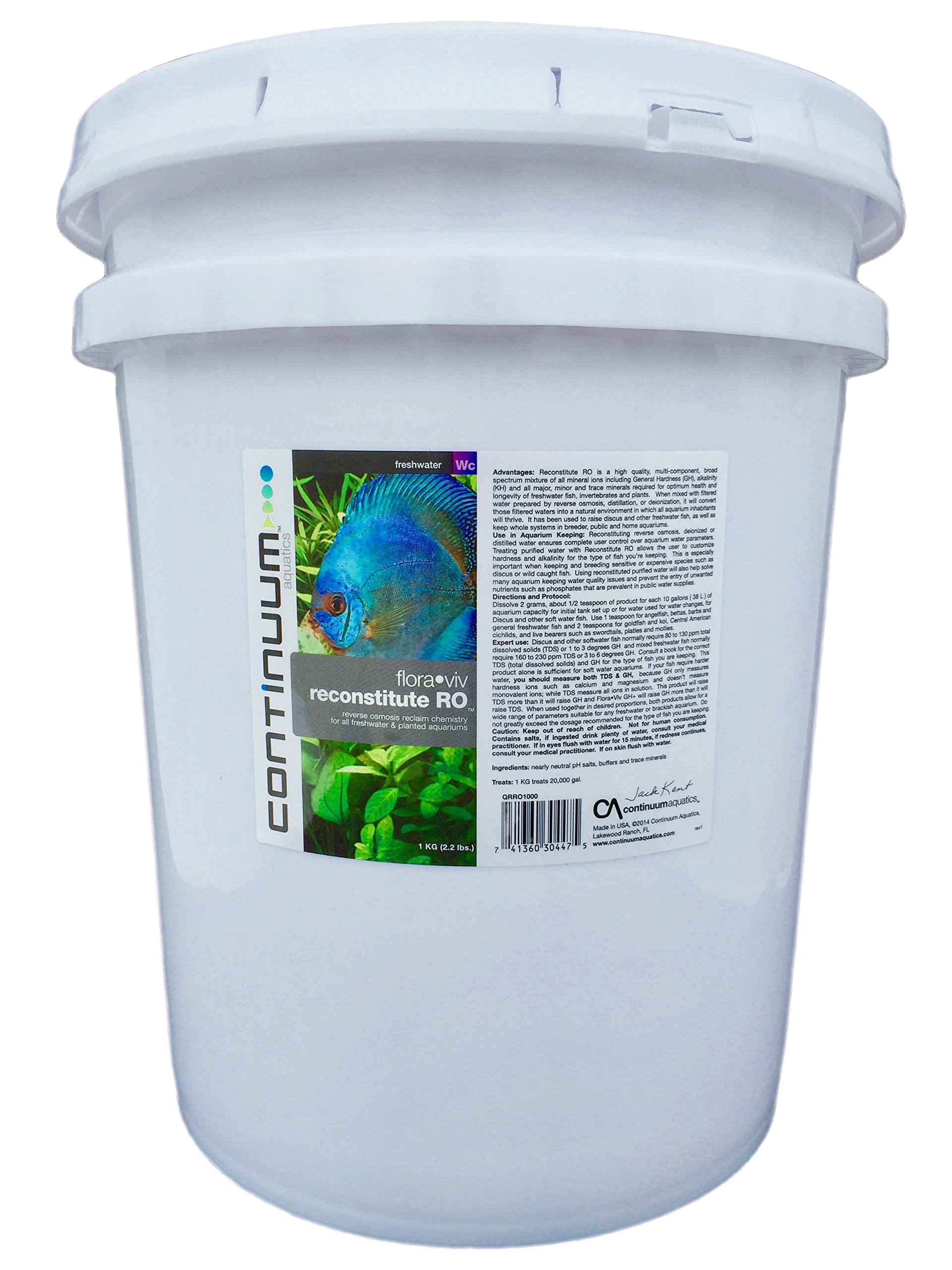 Continuum Aquatics Flora Viv RO Reconstitute - Mineral Ion Supplement for Freshwater & Planted Aquariums | Restores Essential Nutrients for Healthy Fish & Lush Aquatic Plants | Perfect for Water Changes & New Tank Setup