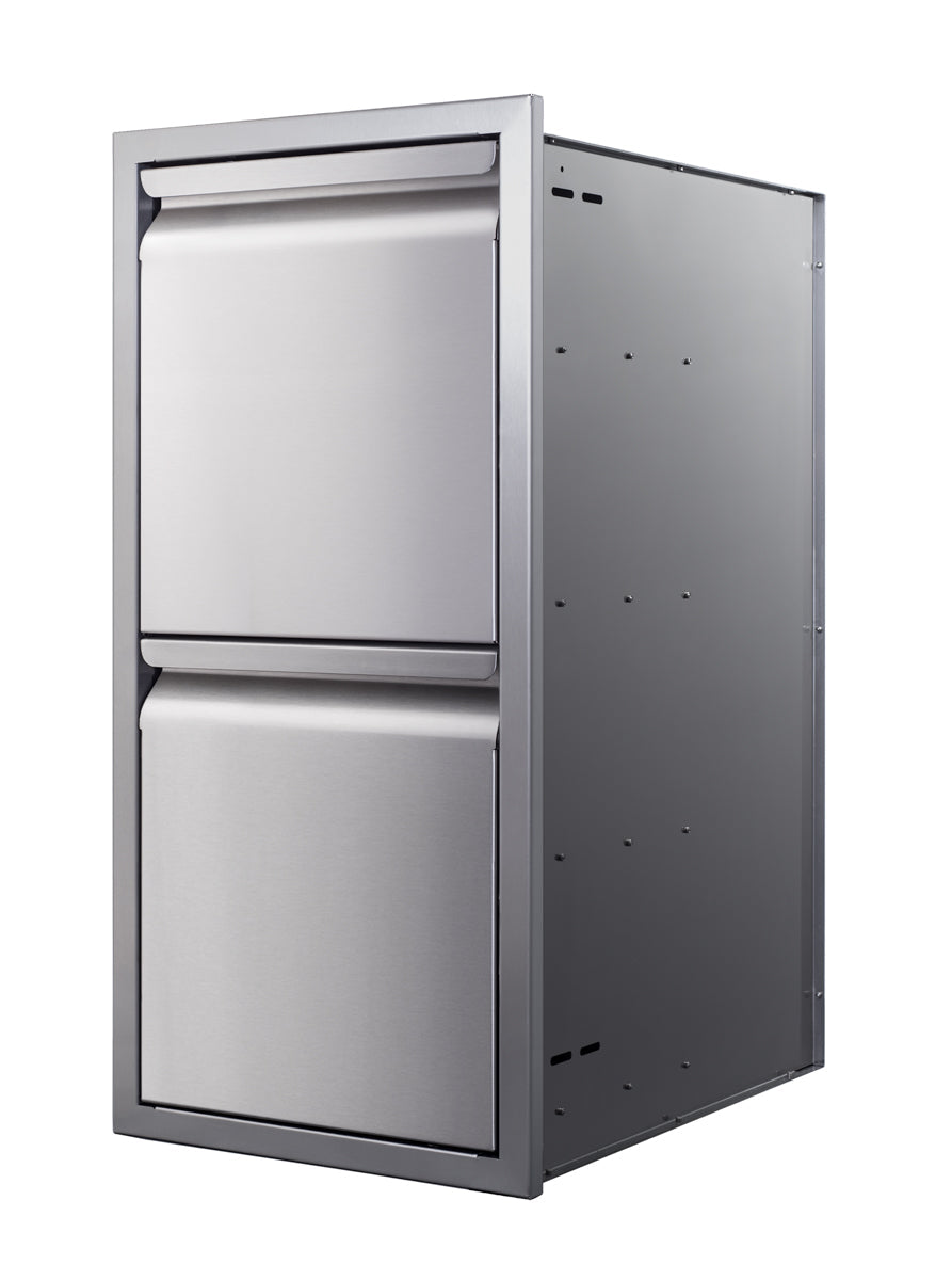 Memphis Grills VGC15DB2 15-Inch Two-Drawer Stackable Grill Cabinet - Perfect for Outdoor Kitchen, Patio & Backyard BBQ Setups