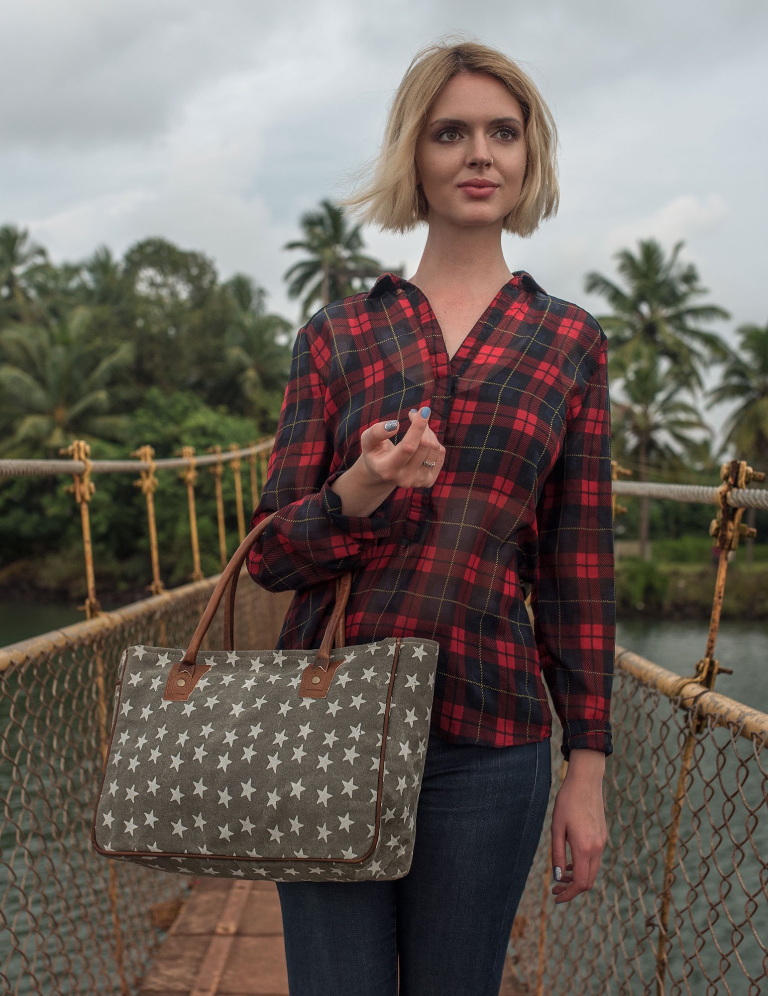 Myra Bag Freedom Stars Grey - Stylish Crossbody for Travel & Daily Use