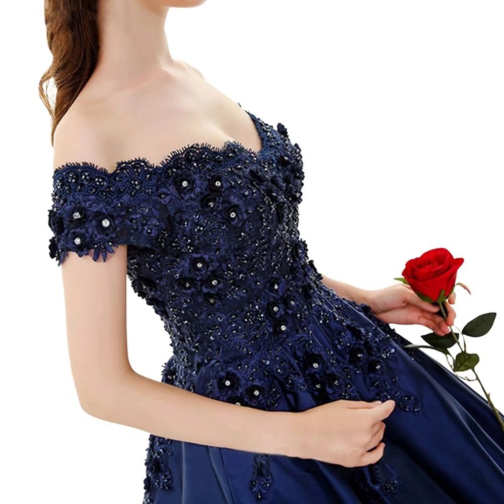 Elegant Off Shoulder Satin Quinceañera Dress for Prom, Wedding & Special Occasions | Junior Bridesmaid Evening Gown for Formal Events & Parties