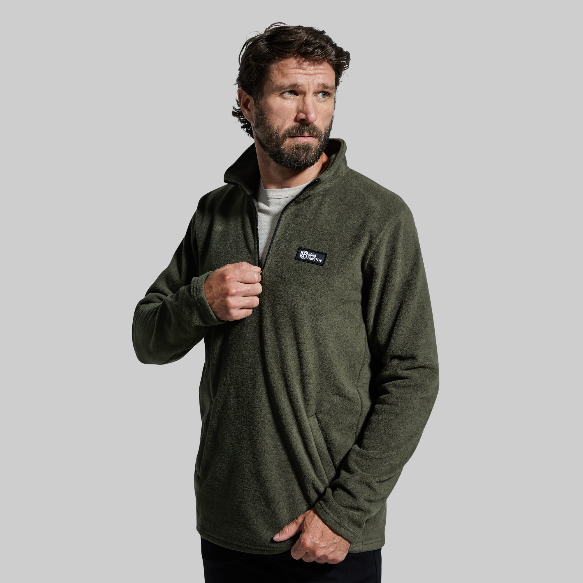 Tactical Green Cabin Fleece Jacket - Warm & Durable Outdoor Wear for Hiking, Camping & Winter Adventures