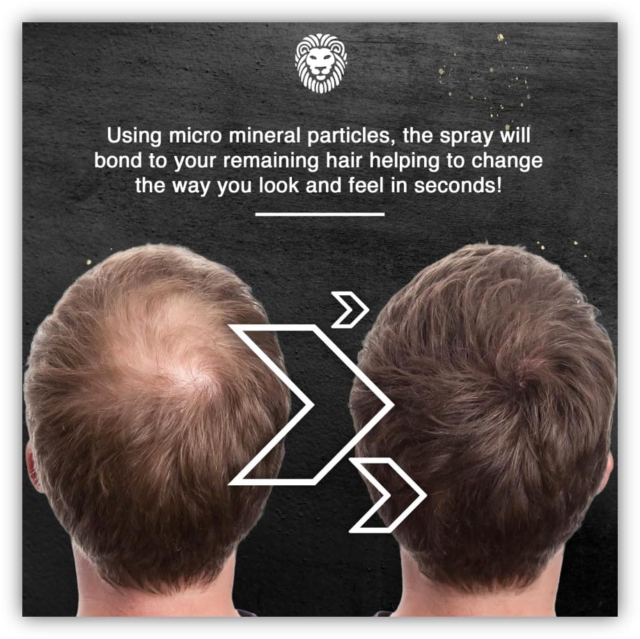 Premium Mane Hair Thickener for Hair Loss & Thinning Hair - Volumizing Treatment for Fuller, Healthier Looking Hair (Hazel) - Ideal for Daily Use, Styling & Confidence Boost