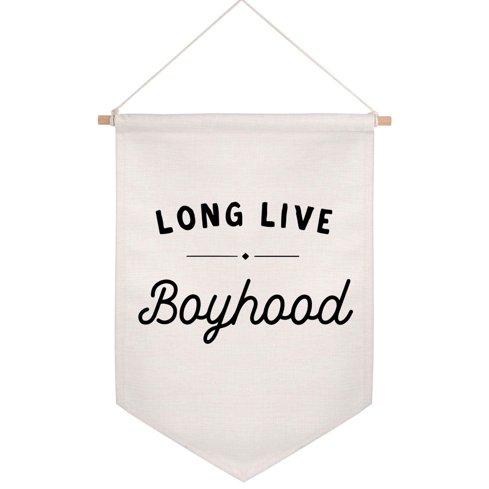 Long Live Boyhood Pennant Flag - Boho Wall Art Banner for Kids Room, Nursery & Playroom Decor - Perfect for Boys Bedroom, Brother's Room & Nursery Wall Decor - Ideal for Birthday Parties, Baby Showers & Themed Room Design