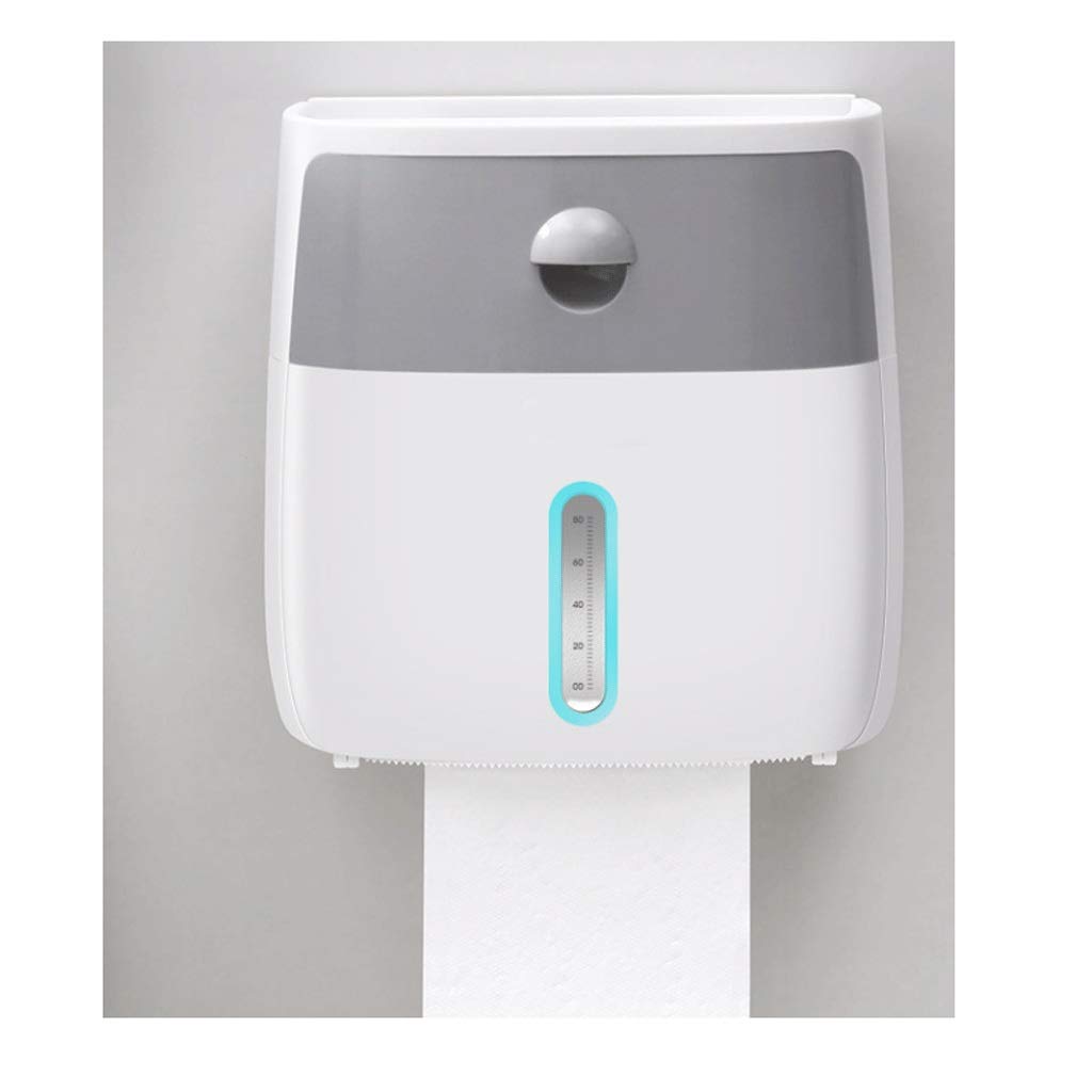 Waterproof Self-Adhesive Toilet Paper Holder - Wall Mount Bathroom & Kitchen Tissue Dispenser with Storage Box | Space-Saving Organizer for Small Bathrooms, RVs & Apartments