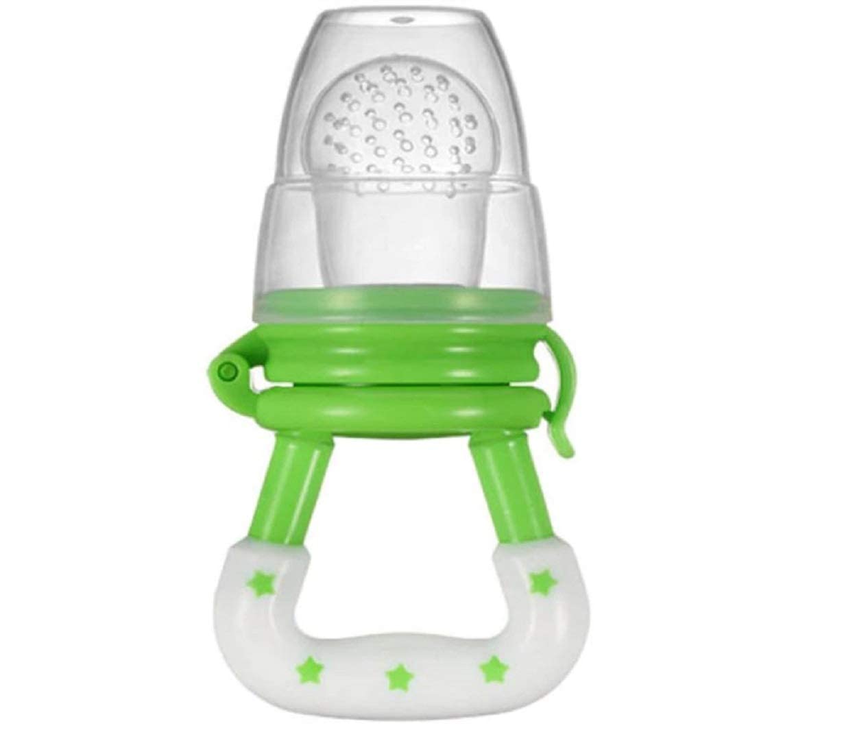 KIYARI Baby Pacifier & Silicone Fruit Feeder - BPA Free Newborn Nibbler with Cover for Fruits, Vegetables & Juices | Perfect for Teething Relief & Healthy Snacking (Multicolor, 1-Pack)