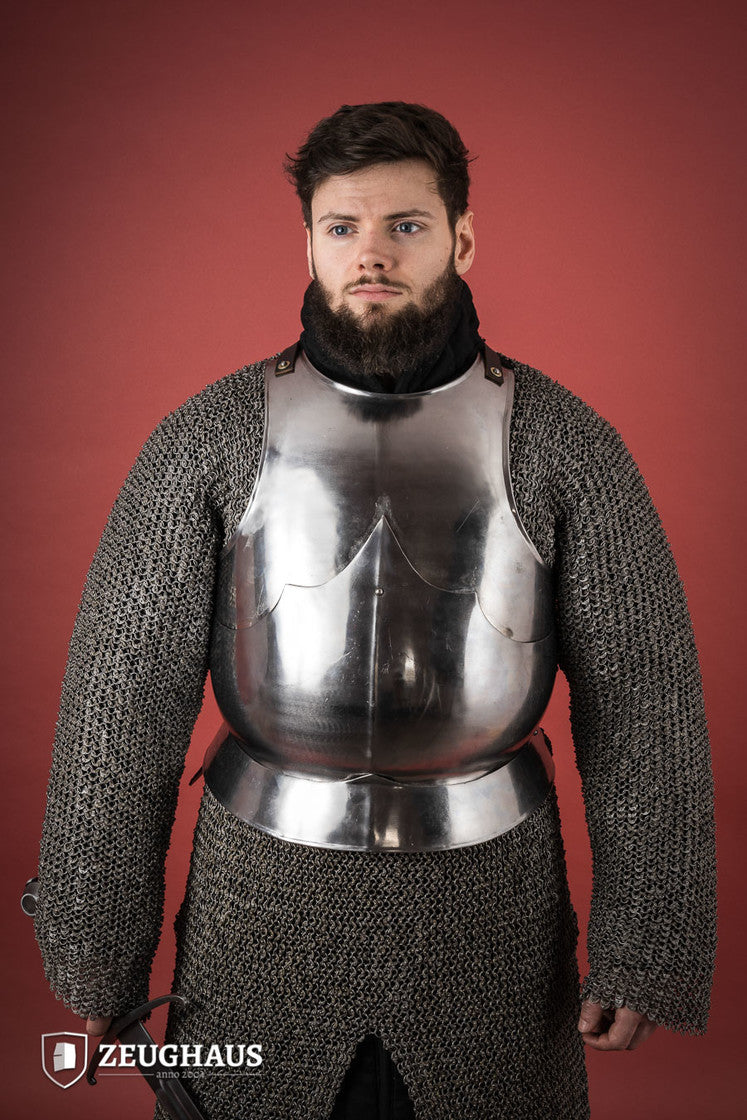 15th Century Medieval Breastplate - 1.6mm Polished Steel Armor for LARP, Cosplay & Historical Reenactment