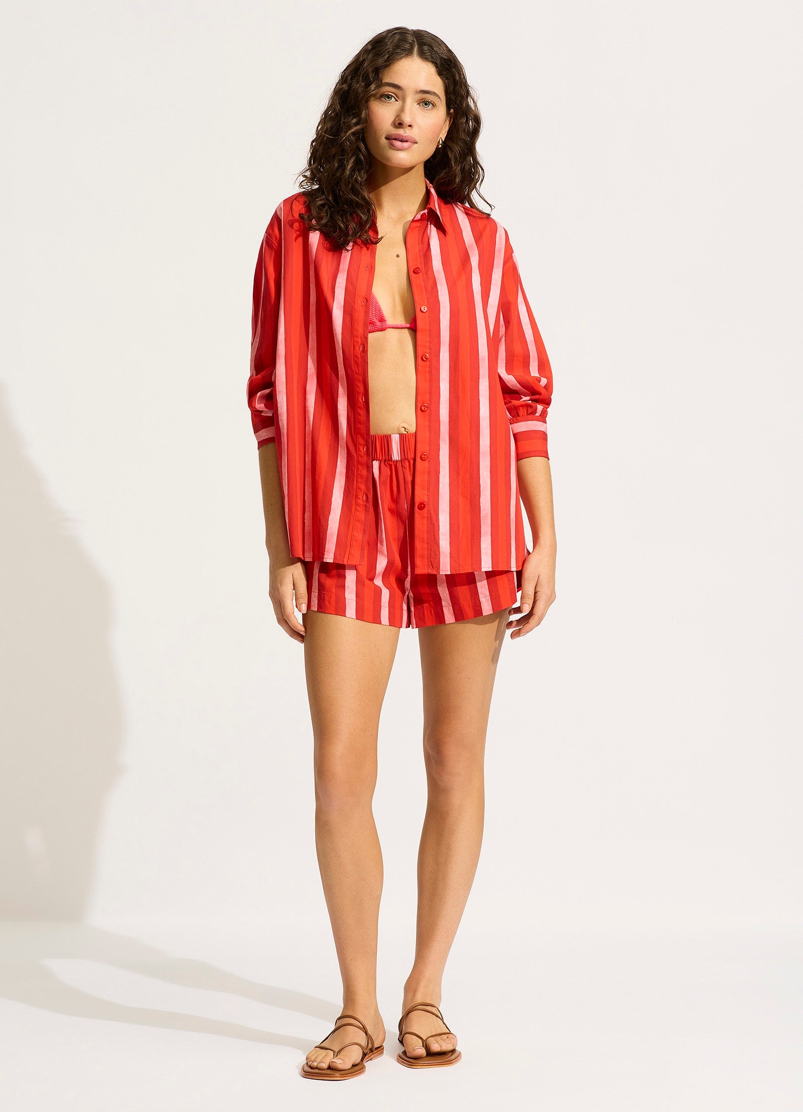 Stylish Oversized Button Up Shirt with Flame Print - Trendy Loose Fit Casual Shirt for Women & Men - Perfect for Streetwear, Layering, and Everyday Fashion Outfits